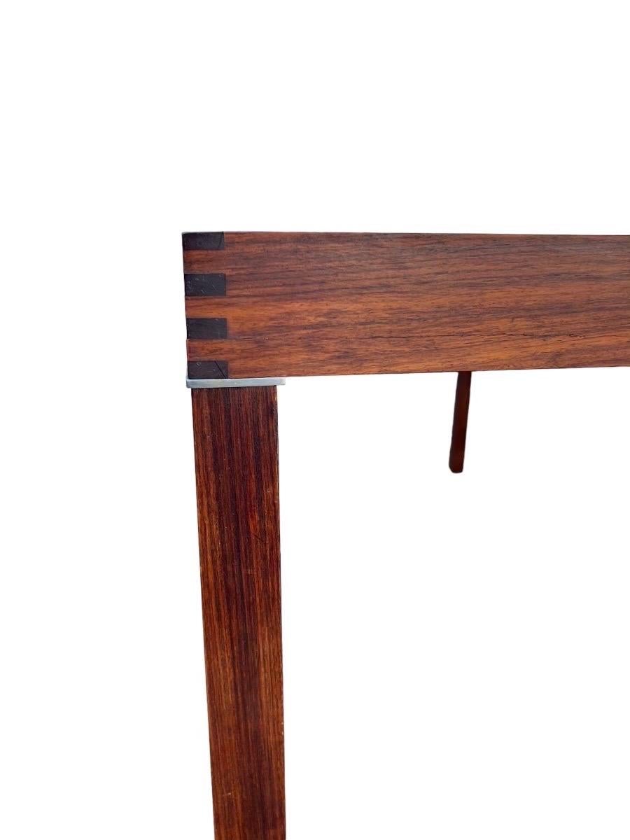 Vintage Danish Mid-Century Modern Rosewood Dining Table with Extension Leaf For Sale 5