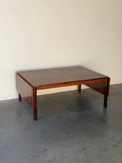 Vintage Danish Mid-Century Modern Rosewood Drop-Leaf Coffee Table 1960s