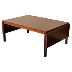 Vintage Danish Mid-Century Modern Rosewood Drop-Leaf Coffee Table 1960s