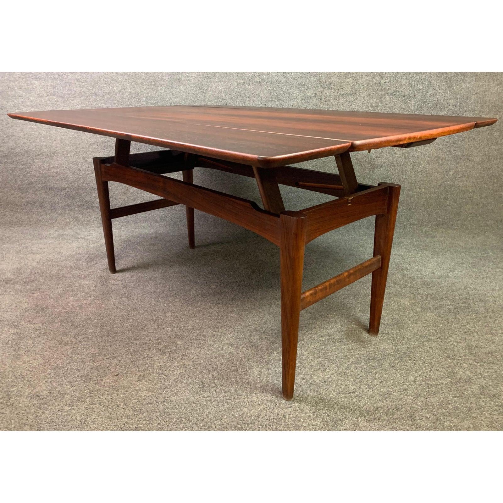Mid-20th Century RESERVED FOR NOA: Vintage Danish Mid-Century Modern Rosewood Elevator Table
