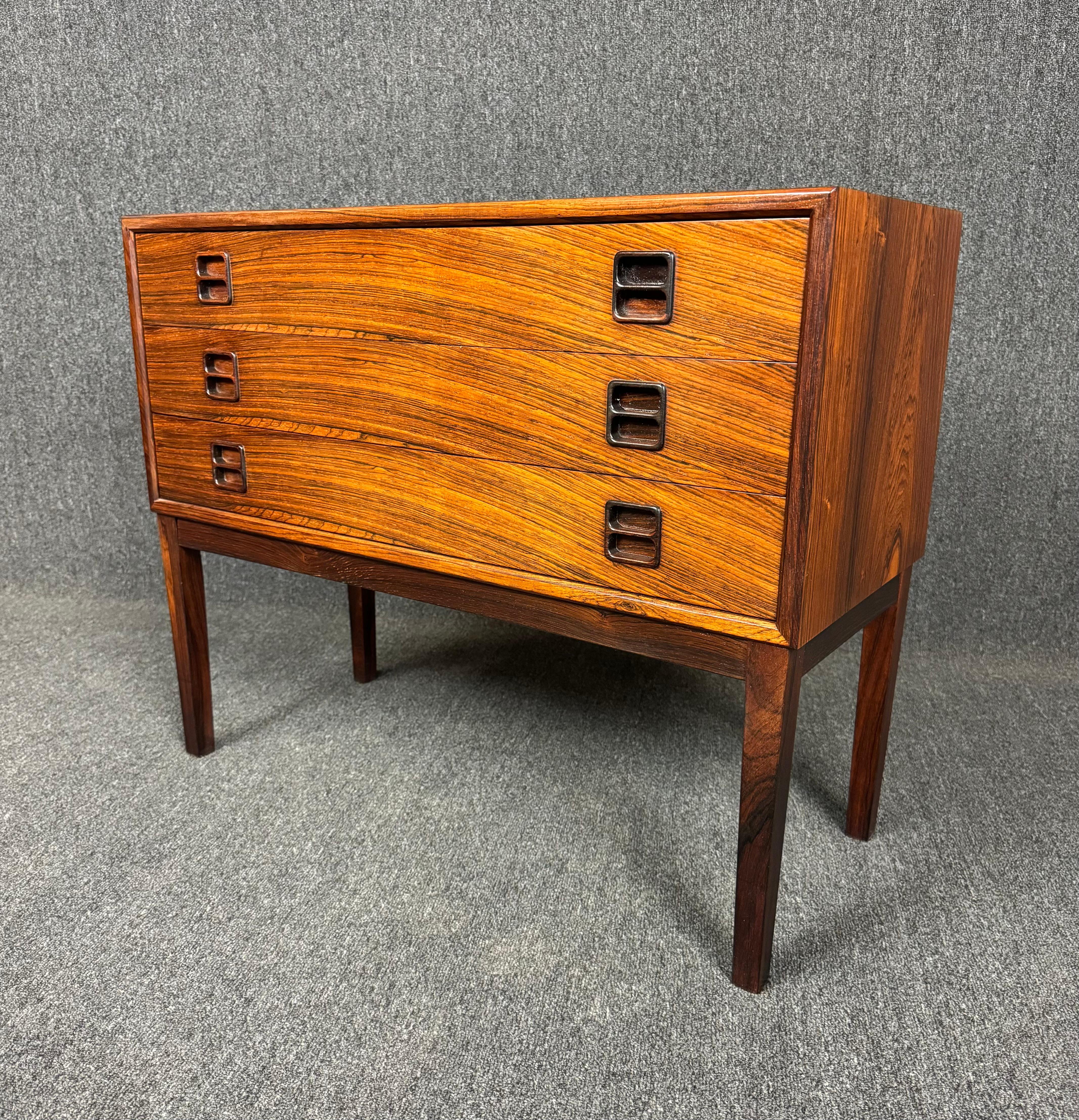 Scandinavian Modern Vintage Danish Mid Century Modern Rosewood Entry Chest by Brouer Mobelfabrik