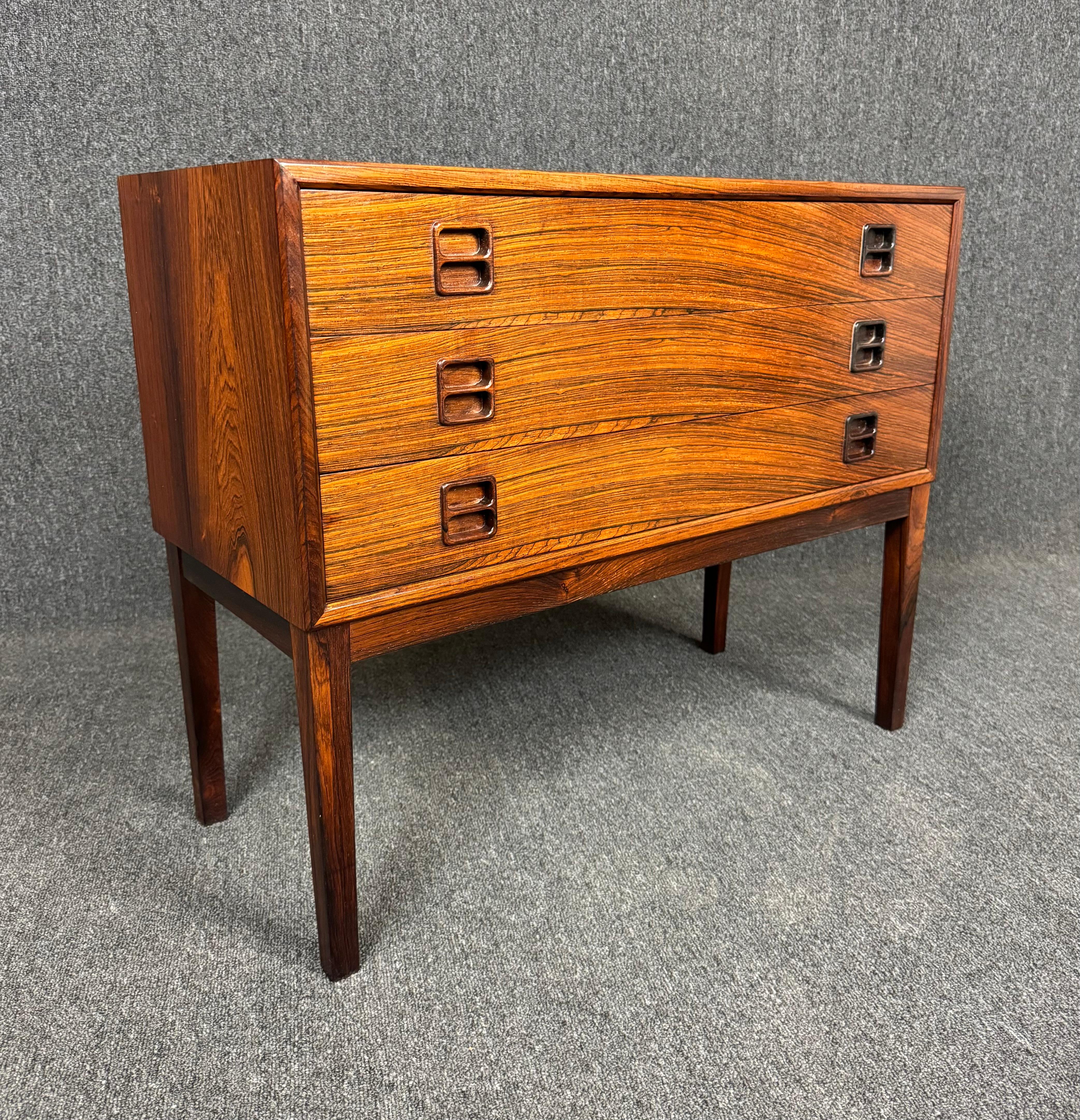 Woodwork Vintage Danish Mid Century Modern Rosewood Entry Chest by Brouer Mobelfabrik