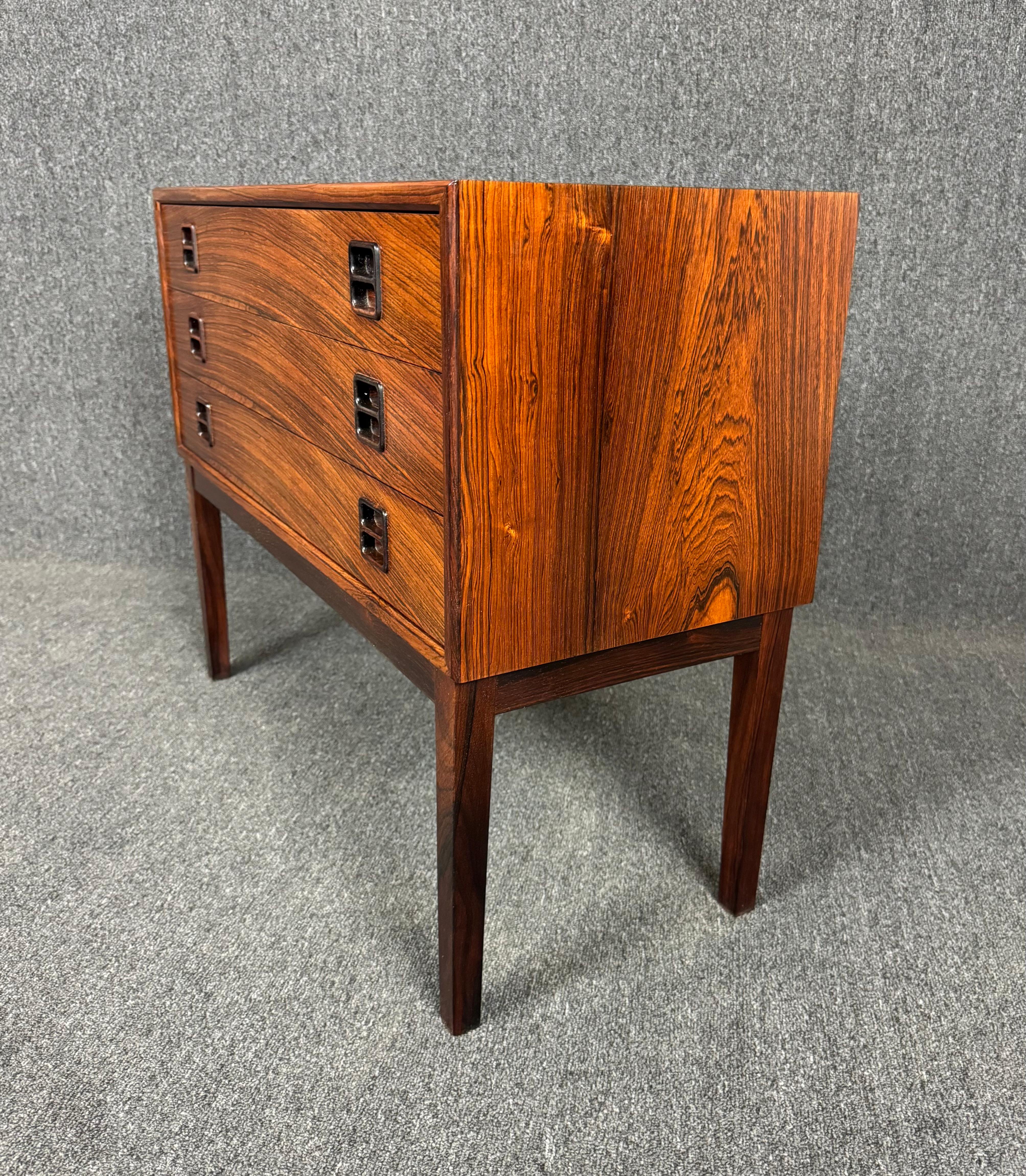 Mid-20th Century Vintage Danish Mid Century Modern Rosewood Entry Chest by Brouer Mobelfabrik