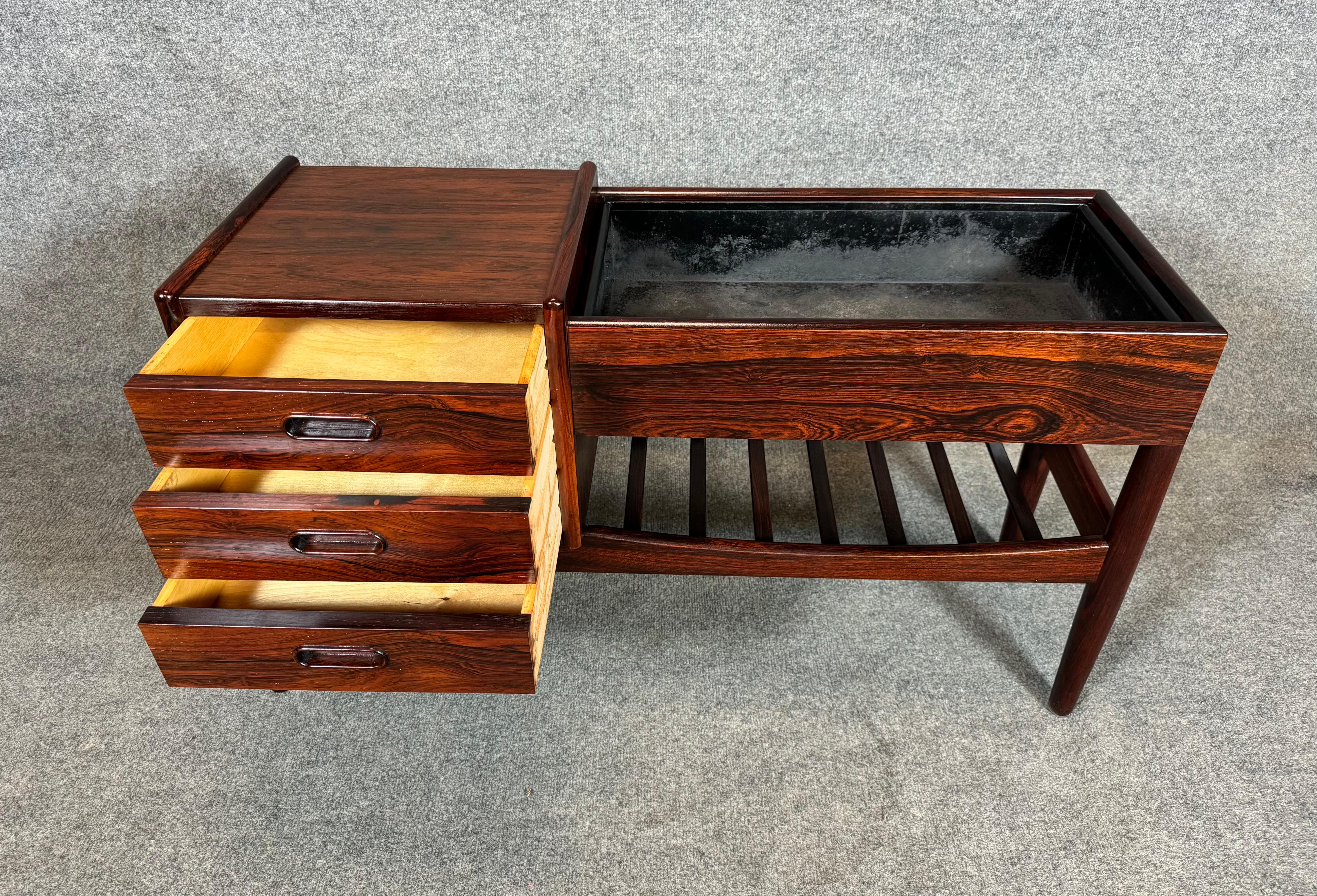 Mid-20th Century Vintage Danish Mid Century Modern Rosewood Entry Chest Planter by Arne Wahl Iver For Sale