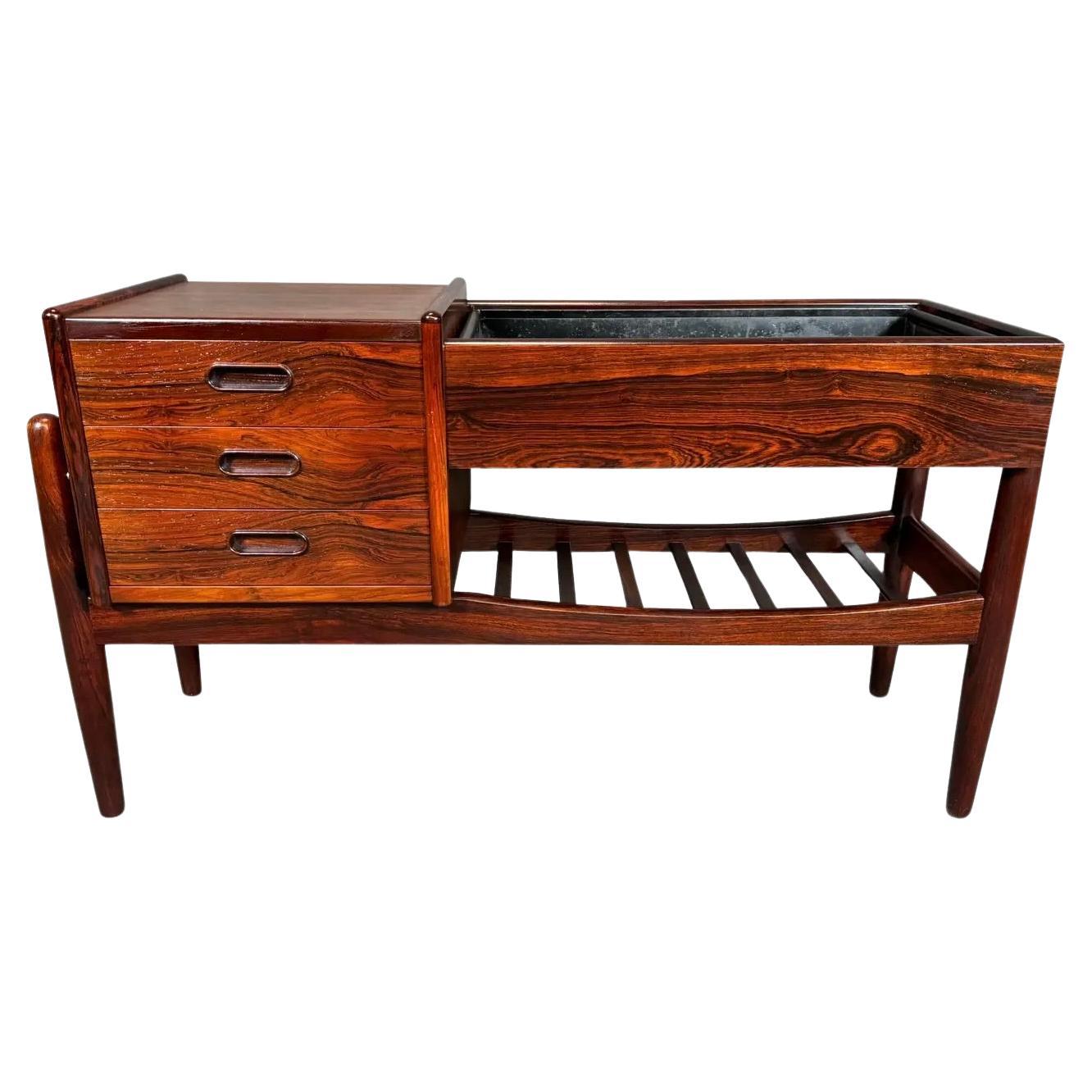 Vintage Danish Mid Century Modern Rosewood Entry Chest Planter by Arne Wahl Iver For Sale
