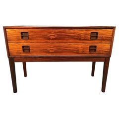 Vintage Danish Mid Century Modern Rosewood Entry Chest - Side Table by Brouer Mo