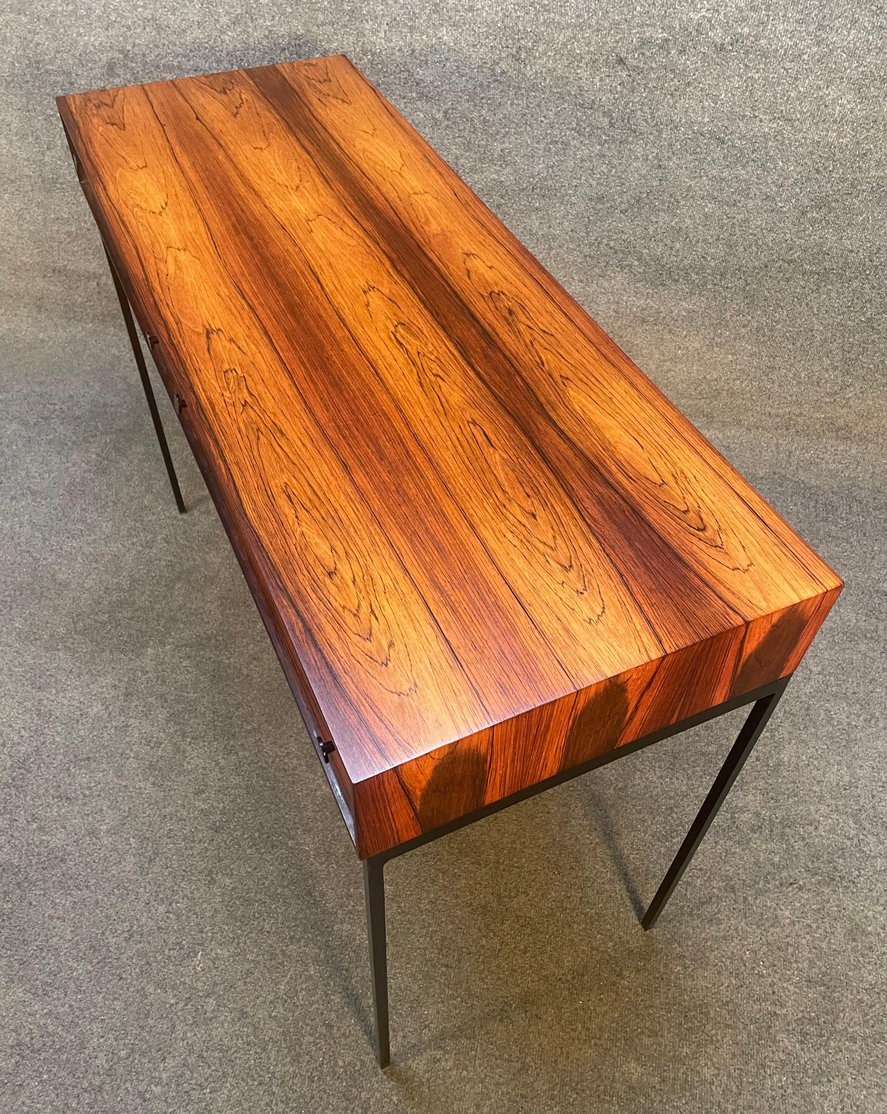 Scandinavian Modern Vintage Danish Mid-Century Modern Rosewood Entry Way Console by Poul Norreklit