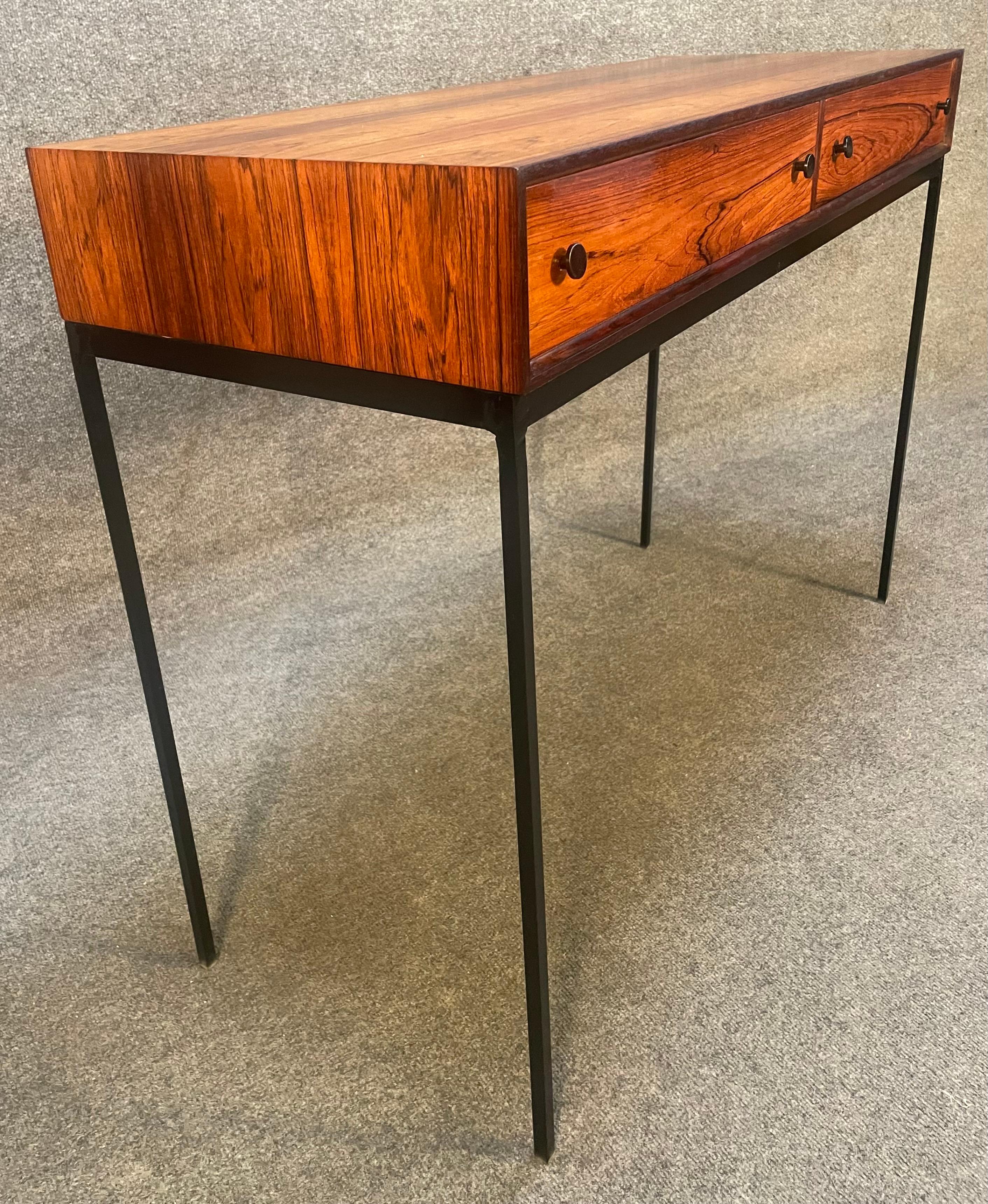 Norwegian Vintage Danish Mid-Century Modern Rosewood Entry Way Console by Poul Norreklit