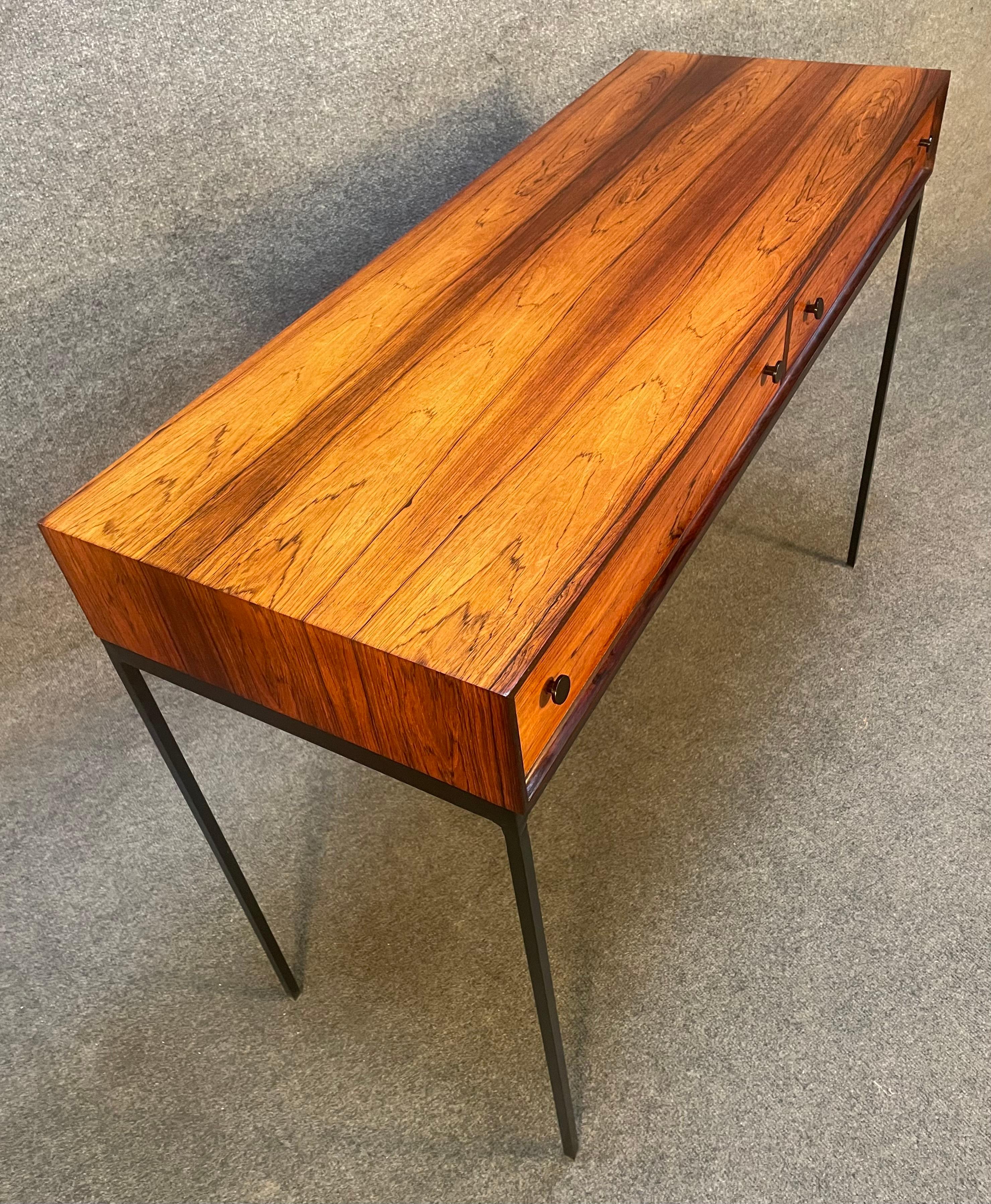Woodwork Vintage Danish Mid-Century Modern Rosewood Entry Way Console by Poul Norreklit