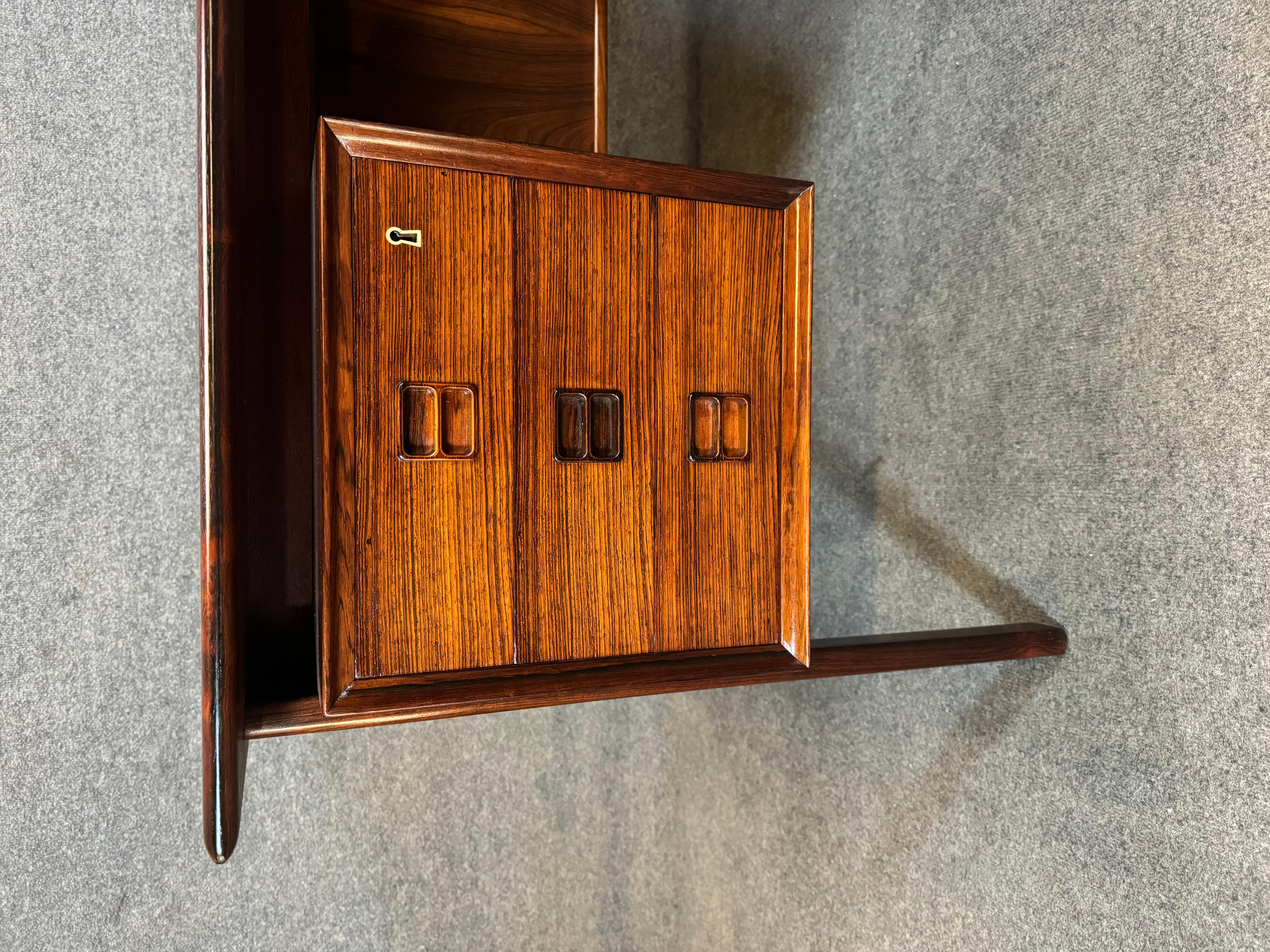 Woodwork Vintage Danish Mid Century Modern Rosewood Floating Desk by Gunnar Falsig For Sale
