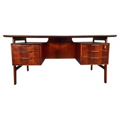 Vintage Danish Mid-Century Modern Rosewood Floating Desk Model 75 by Omann Jun