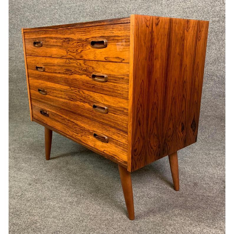 Scandinavian Modern Vintage Danish Mid-Century Modern Rosewood Low Boy Dresser
