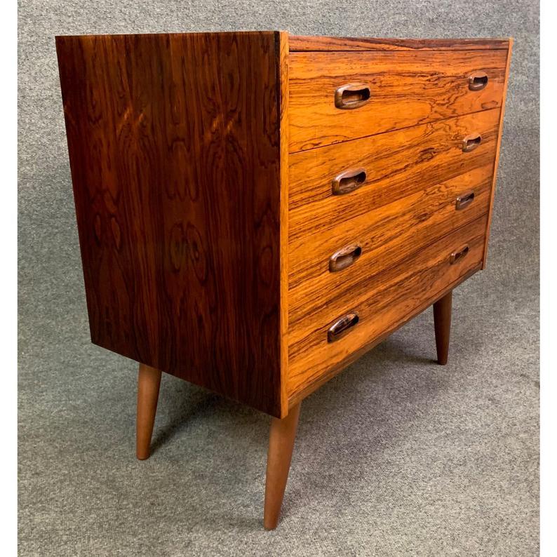 Woodwork Vintage Danish Mid-Century Modern Rosewood Low Boy Dresser