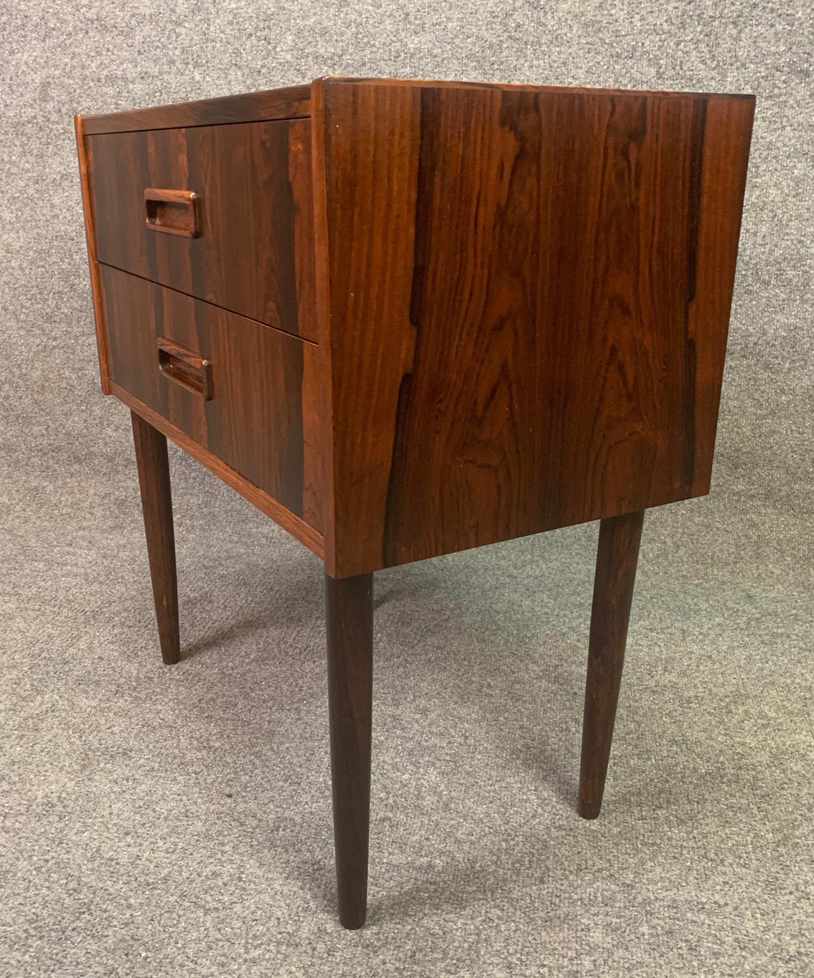 Mid-20th Century Vintage Danish Mid-Century Modern Rosewood Nightstand, Entry Chest