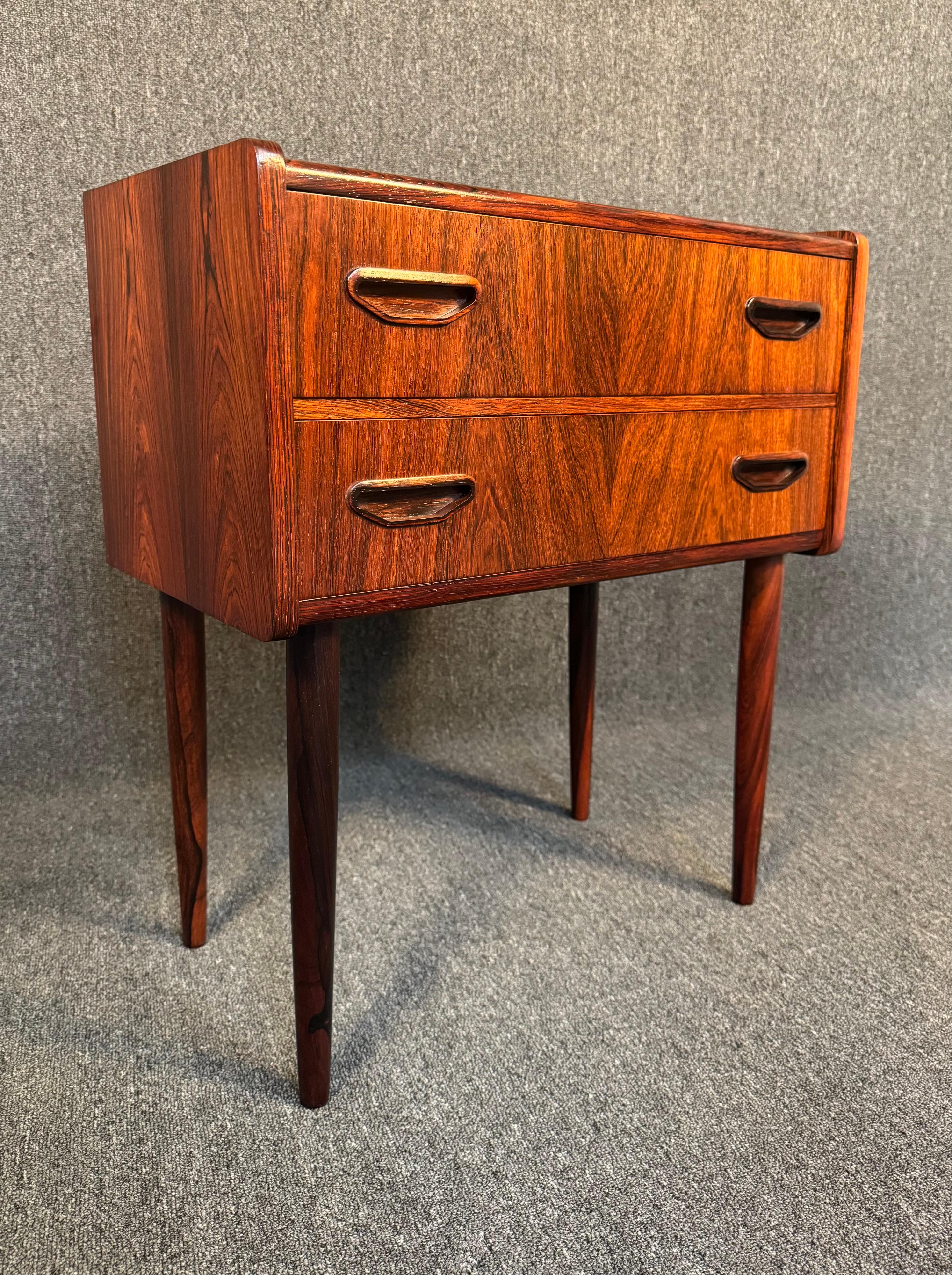 Mid-20th Century Vintage Danish Mid Century Modern Rosewood Nightstand - Entry Chest For Sale