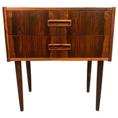 Vintage Danish Mid-Century Modern Rosewood Nightstand, Entry Chest