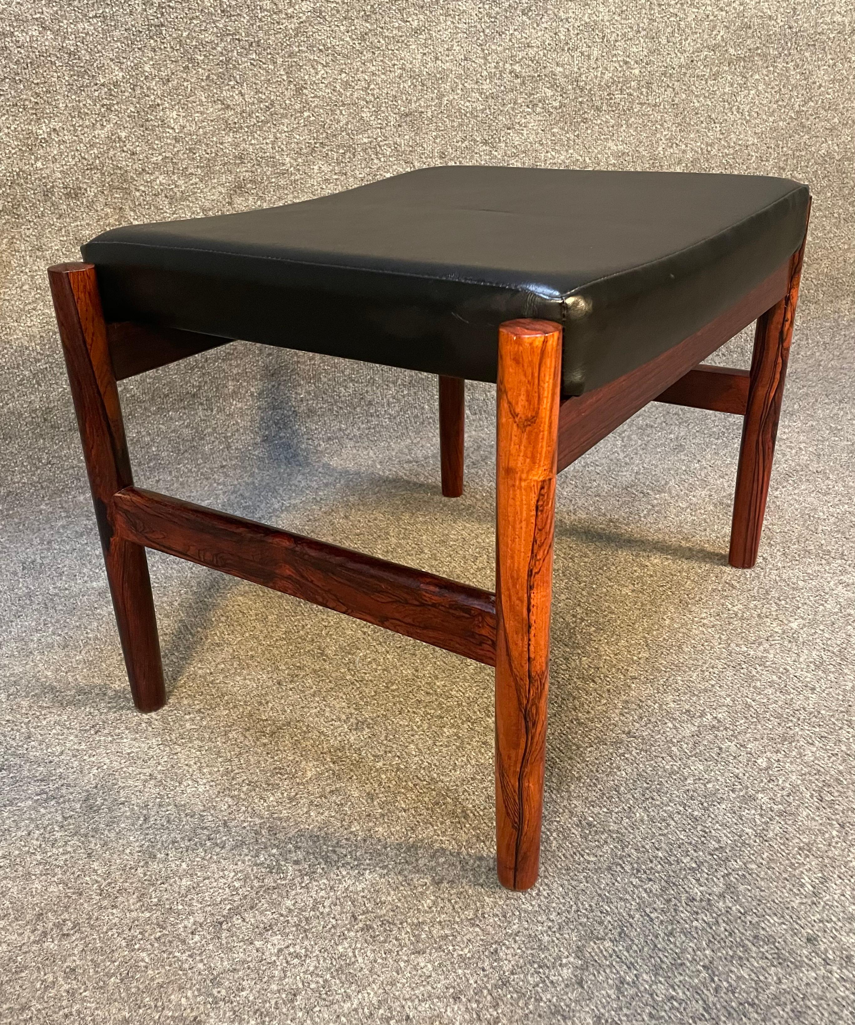 Mid-20th Century Vintage Danish Mid-Century Modern Rosewood Ottoman by Spottrup