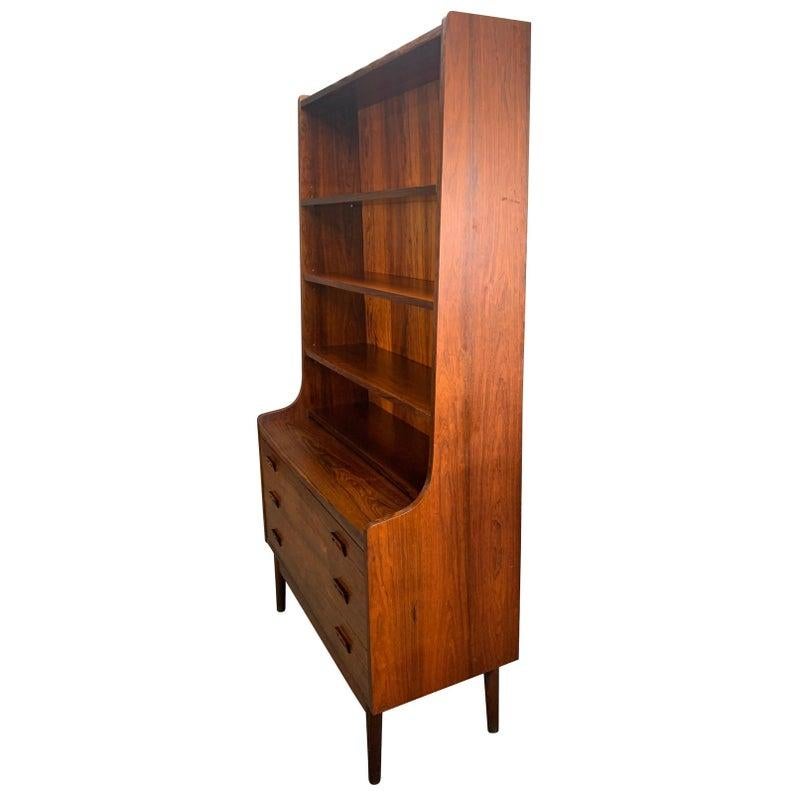 Mid-20th Century Vintage Danish Mid-Century Modern Rosewood Secretary Bookcase by Johannes Sorth