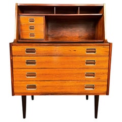 Vintage Danish Mid Century Modern Rosewood Secretary Desk by Dyrlund