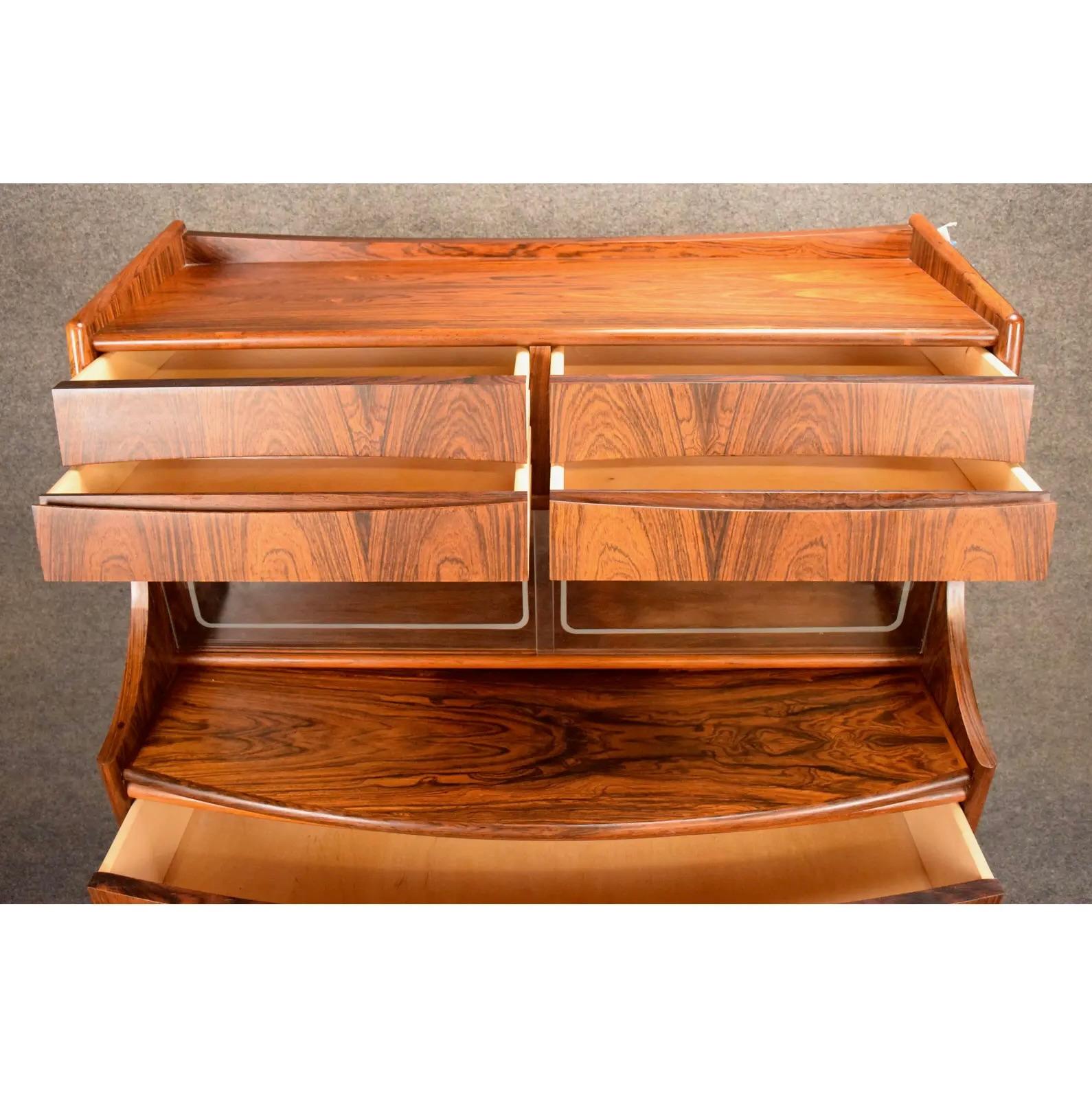 Vintage Danish Mid Century Modern Rosewood Secretary Desk by Falsig Mobler In Good Condition For Sale In San Marcos, CA
