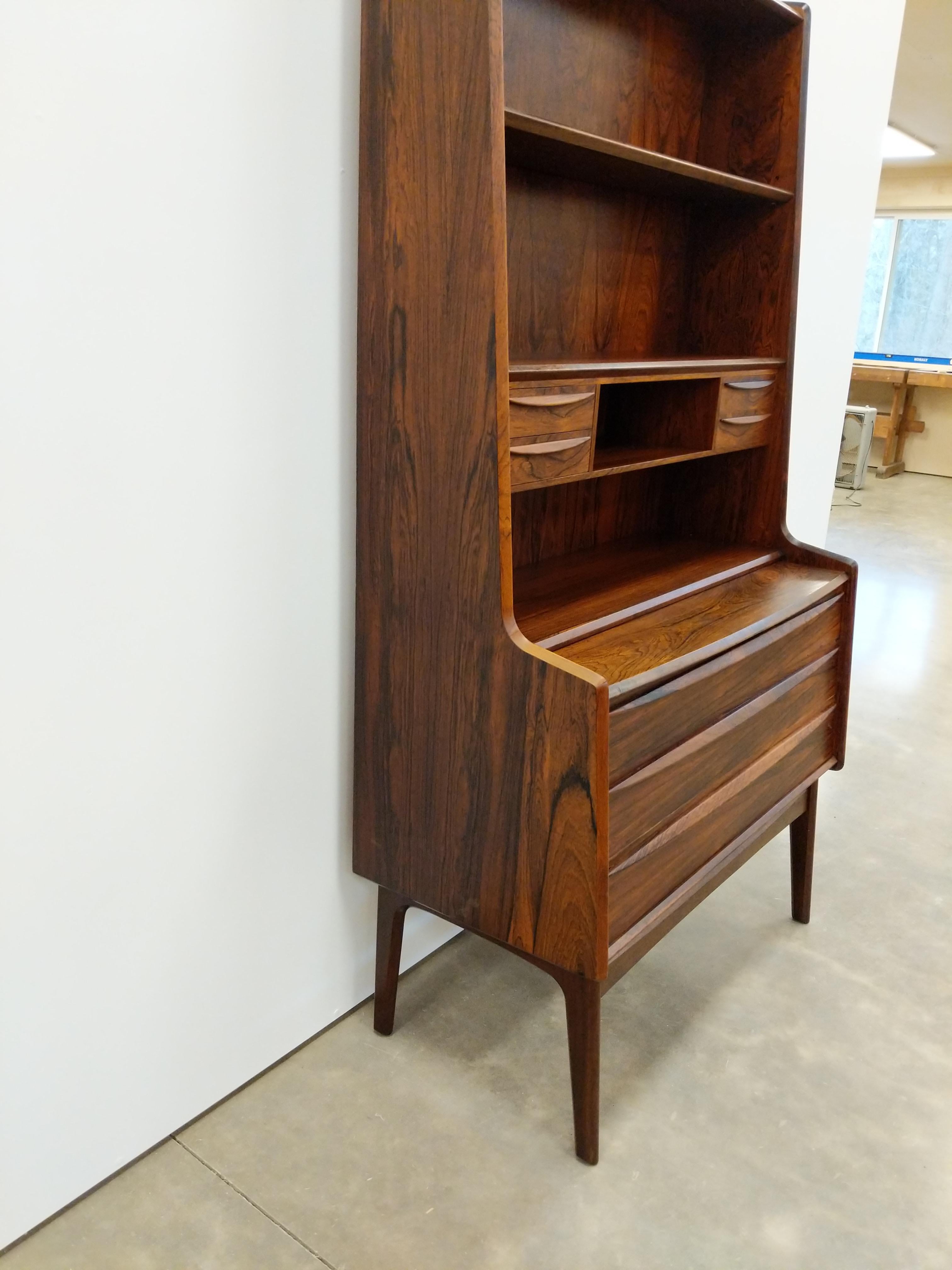 Vintage Danish Mid Century Modern Rosewood Secretary Desk 2