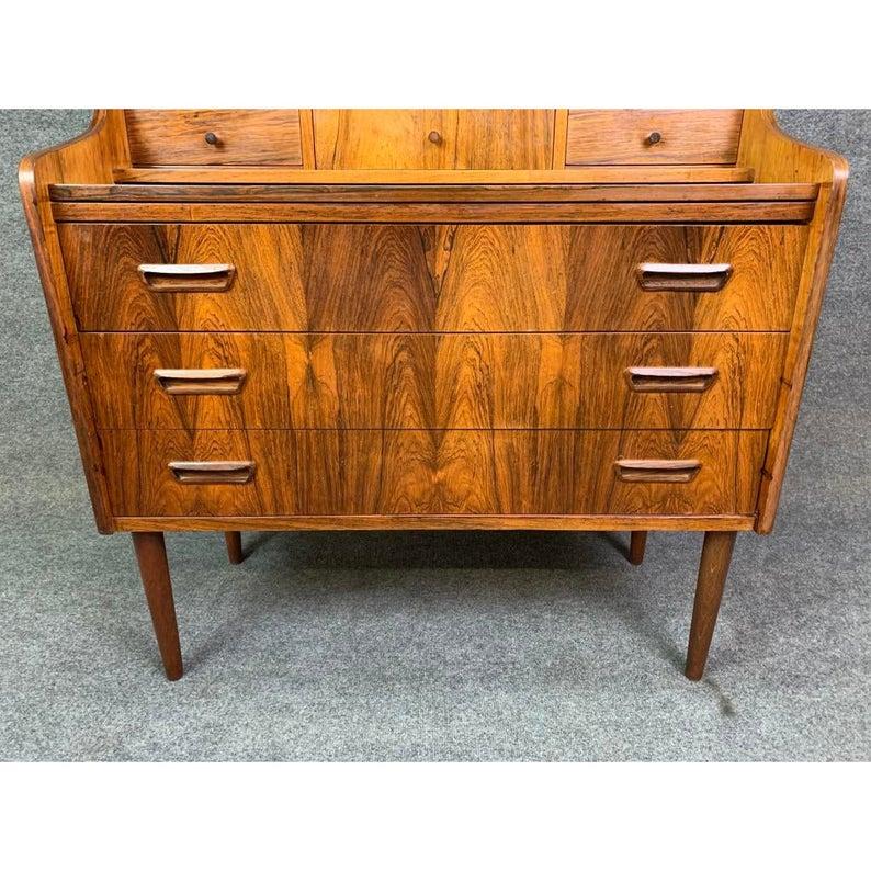 Vintage Danish Mid-Century Modern Rosewood Secretary Desk For Sale 2