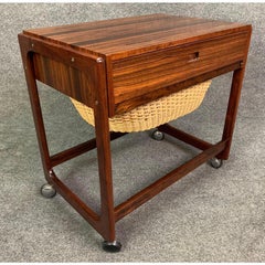 Vintage Danish Mid-Century Modern Rosewood Sewing Cart by BR Gelsted