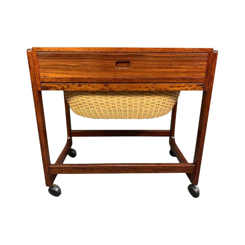 Vintage Danish Mid-Century Modern Rosewood Sewing Cart by BR Gelsted