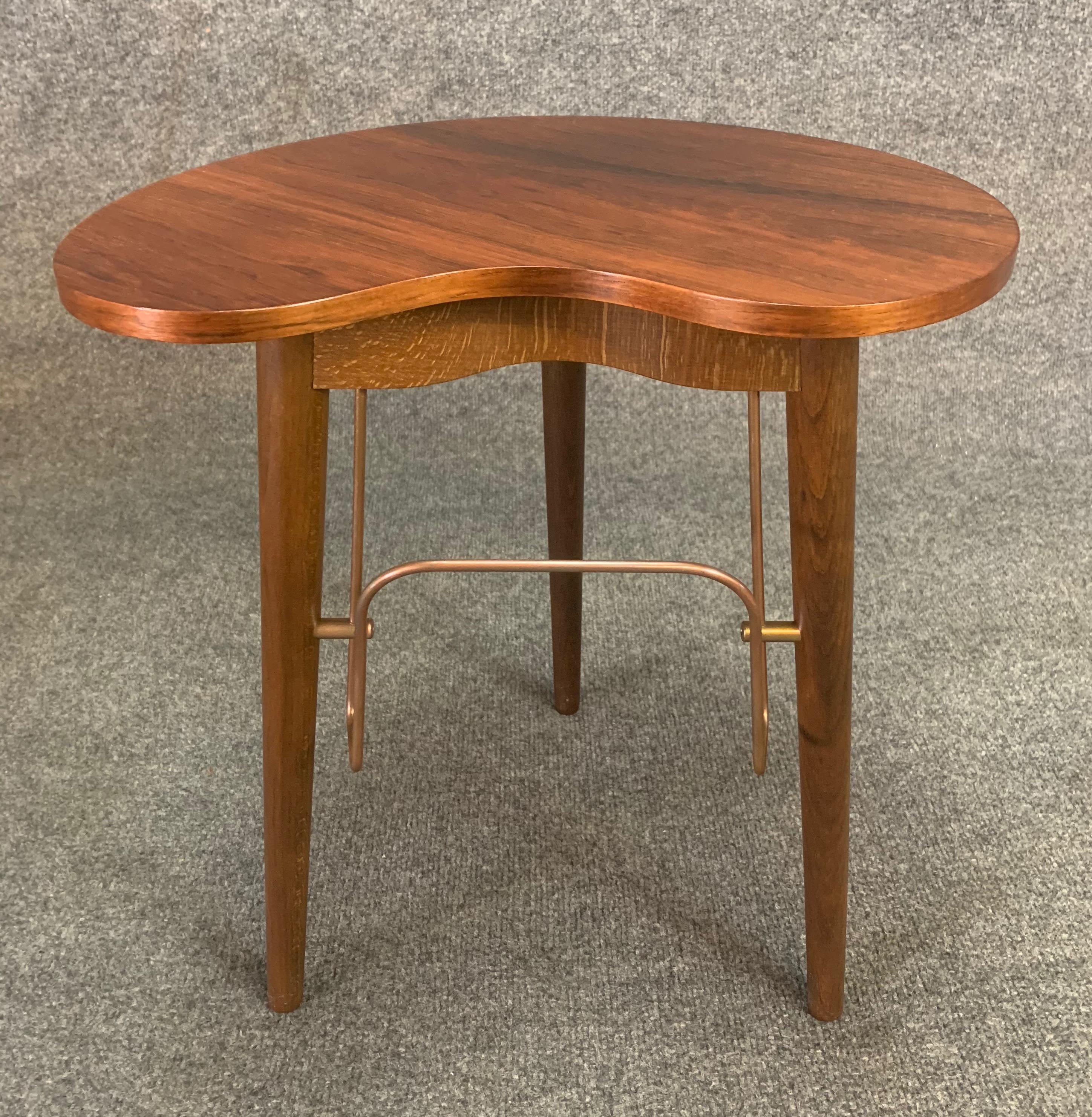 Vintage Danish Mid-Century Modern Rosewood Side Table by Gorm Mobler In Good Condition In San Marcos, CA