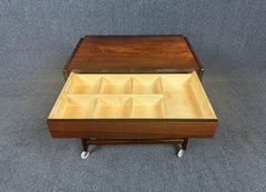 Vintage Danish Mid Century Modern Rosewood Side Table - Cart