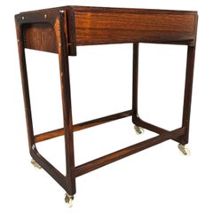 Vintage Danish Mid Century Modern Rosewood Side Table - Cart