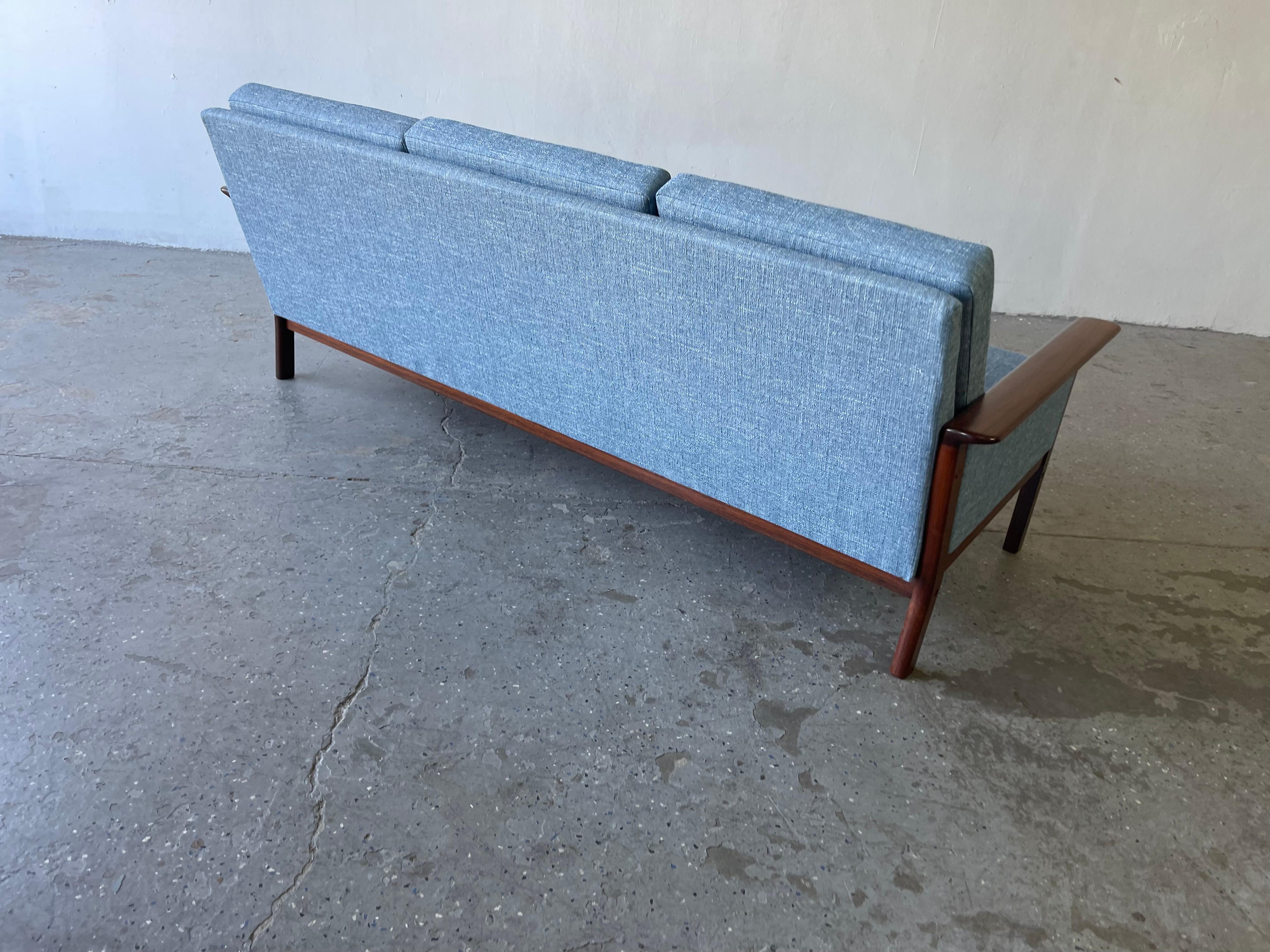 Vintage Danish Mid-Century Modern Rosewood Sofa & Lounge Chair by Westnofa 7