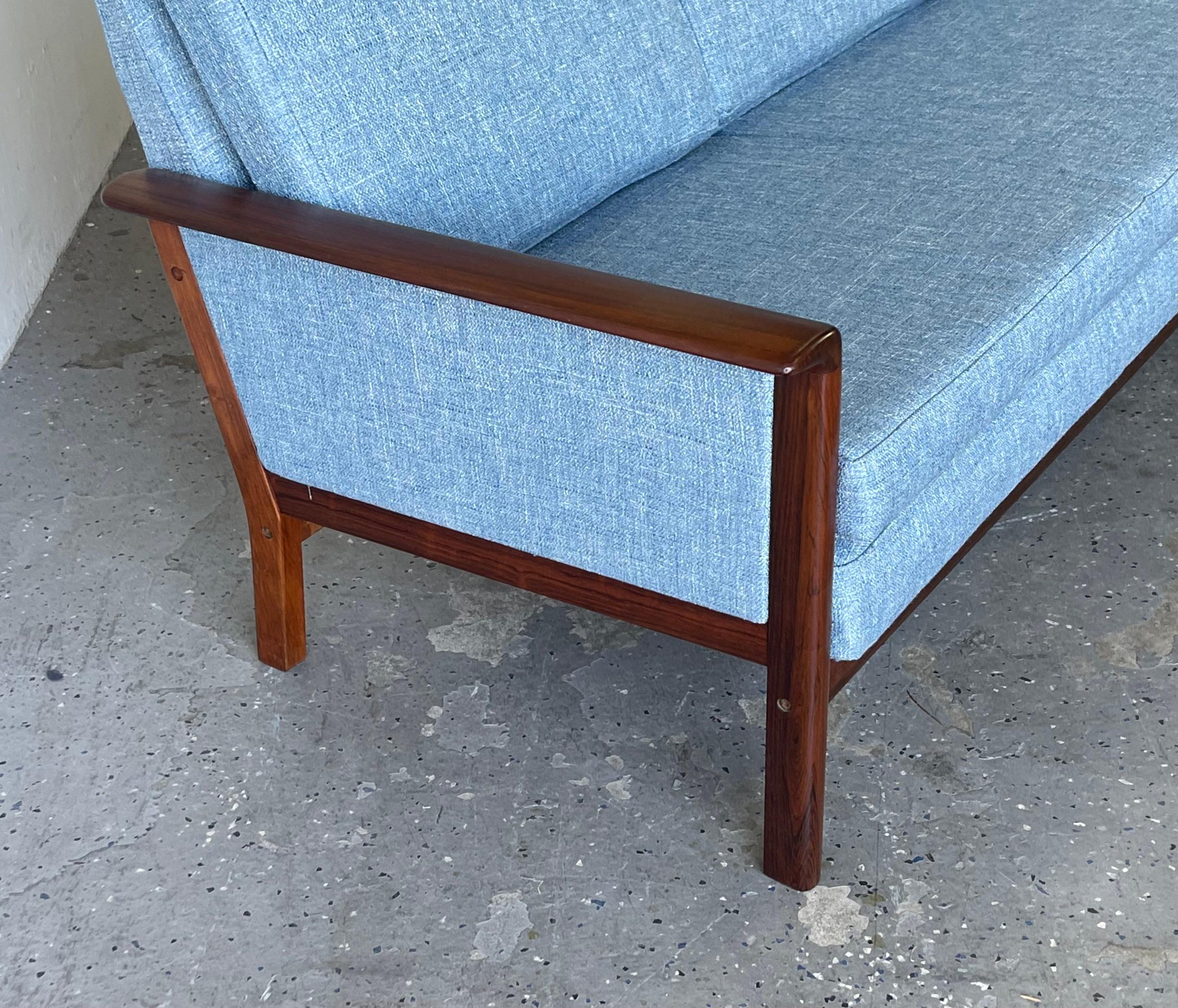 Vintage Danish Mid-Century Modern Rosewood Sofa & Lounge Chair by Westnofa For Sale 4