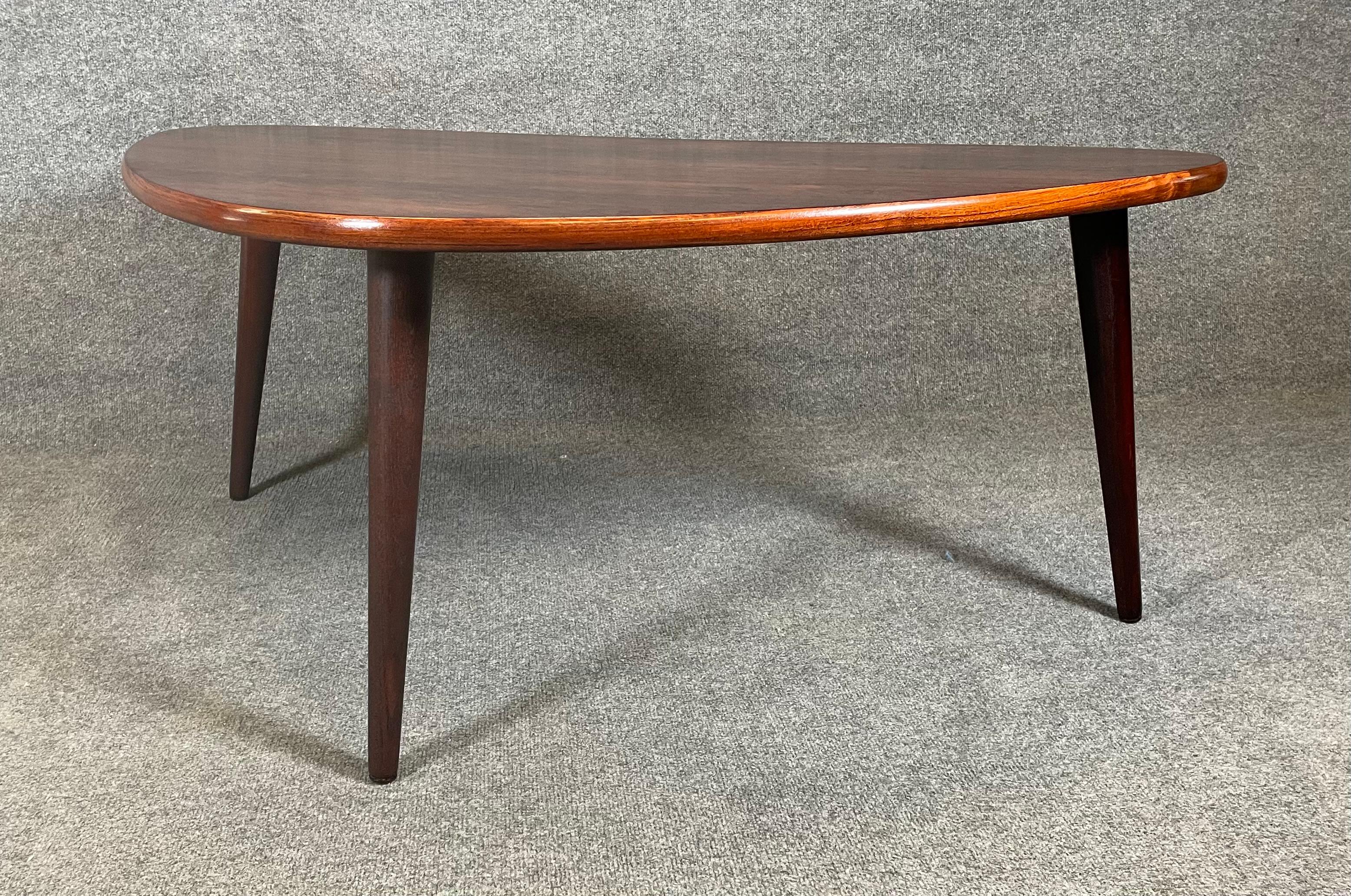 Vintage Danish Mid Century Modern Rosewood Triangular Coffee Table 1