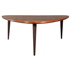 Vintage Danish Mid Century Modern Rosewood Triangular Coffee Table