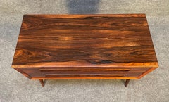 Vintage Danish Mid-Century Modern Rosewood v Legs Nightstand-Side Table
