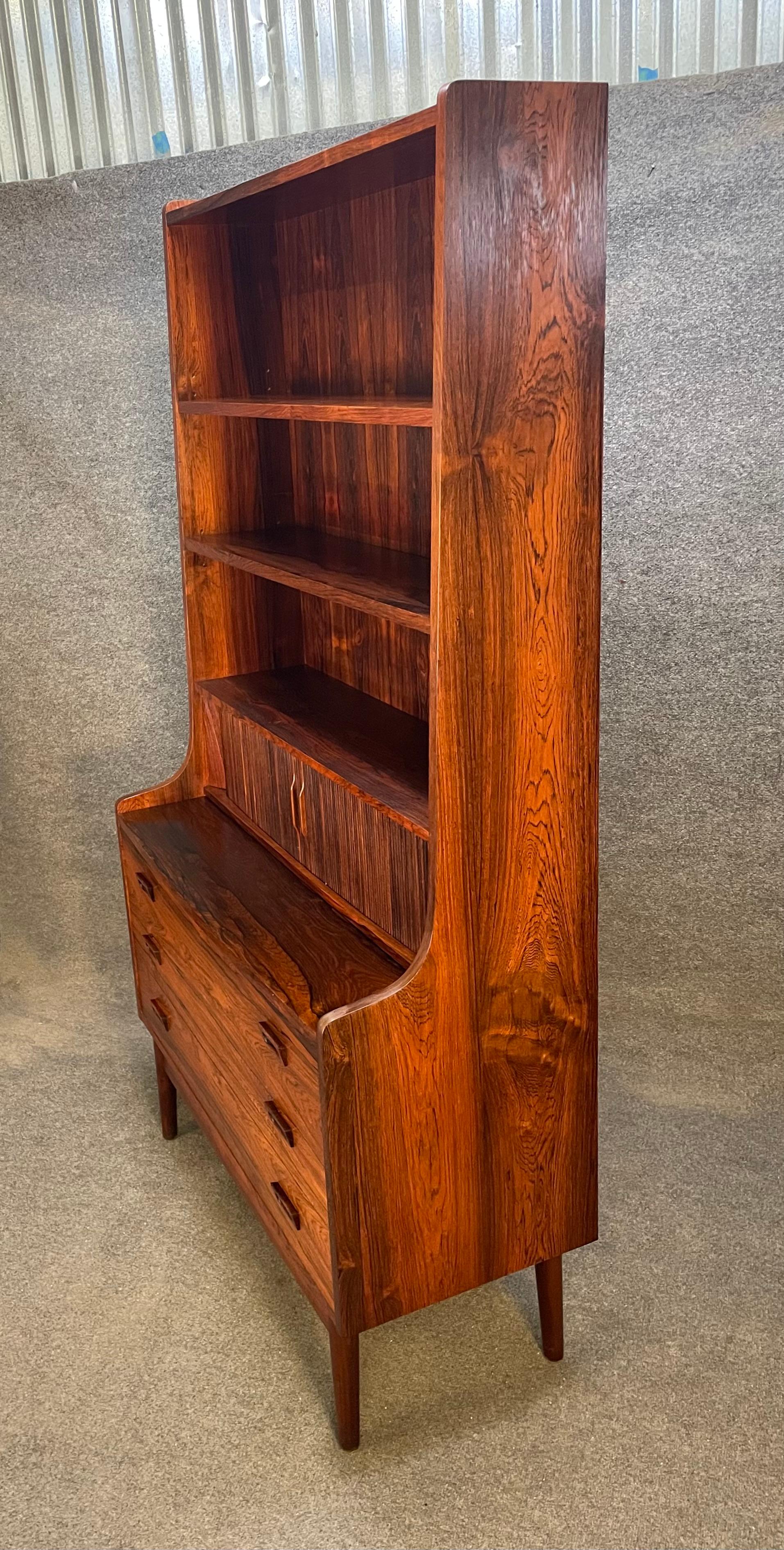 Mid-20th Century Vintage Danish Mid-Century Modern Secretary Bookcase in Rosewood by Johannes Sor