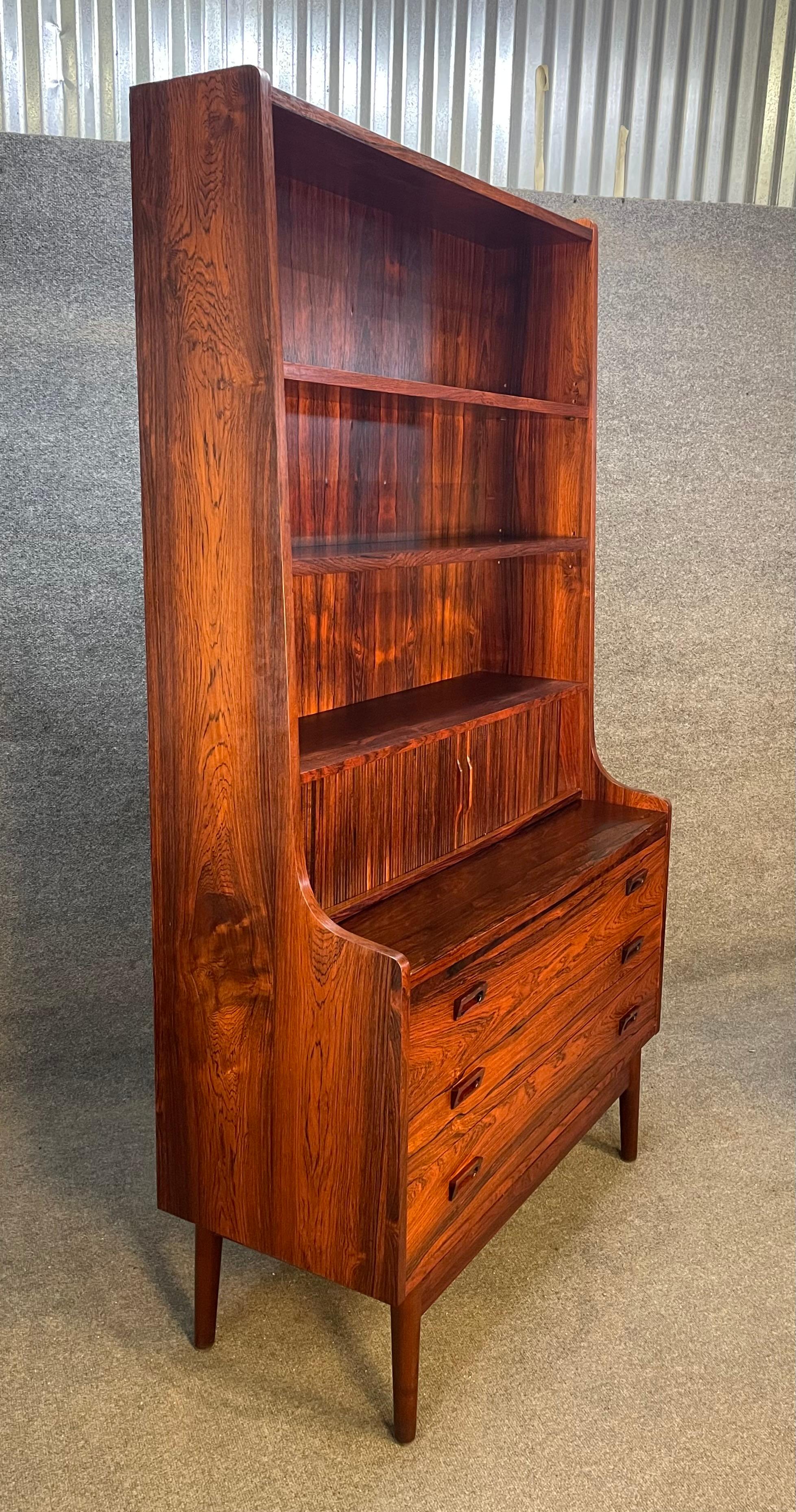 Vintage Danish Mid-Century Modern Secretary Bookcase in Rosewood by Johannes Sor 2