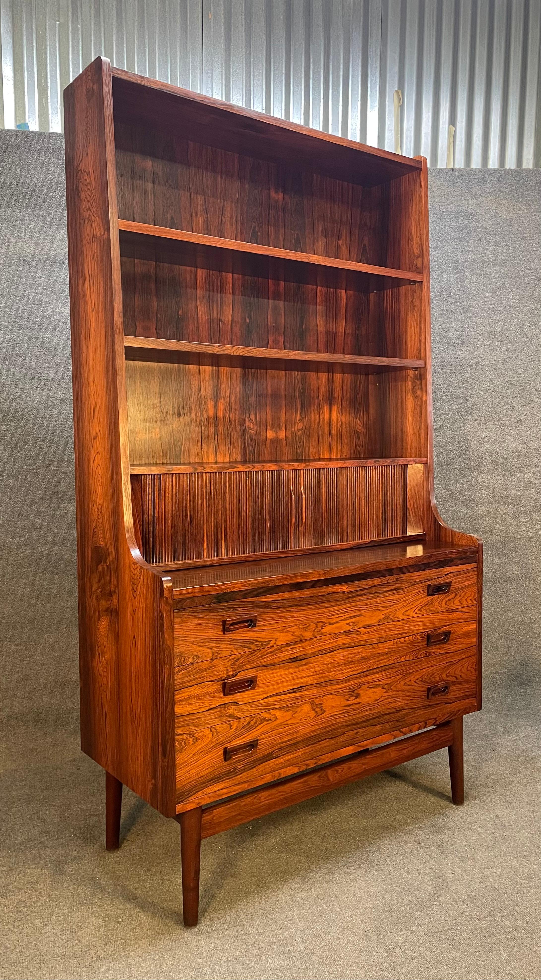 Vintage Danish Mid-Century Modern Secretary Bookcase in Rosewood by Johannes Sor 3