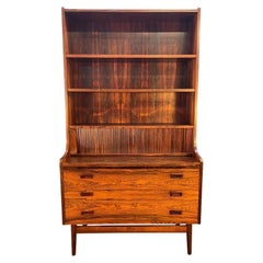 Vintage Danish Mid-Century Modern Secretary Bookcase in Rosewood by Johannes Sor