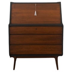 Danish Retro Mid-Century Modern Secretary Desk Cabinet / Bar in Teak Wood