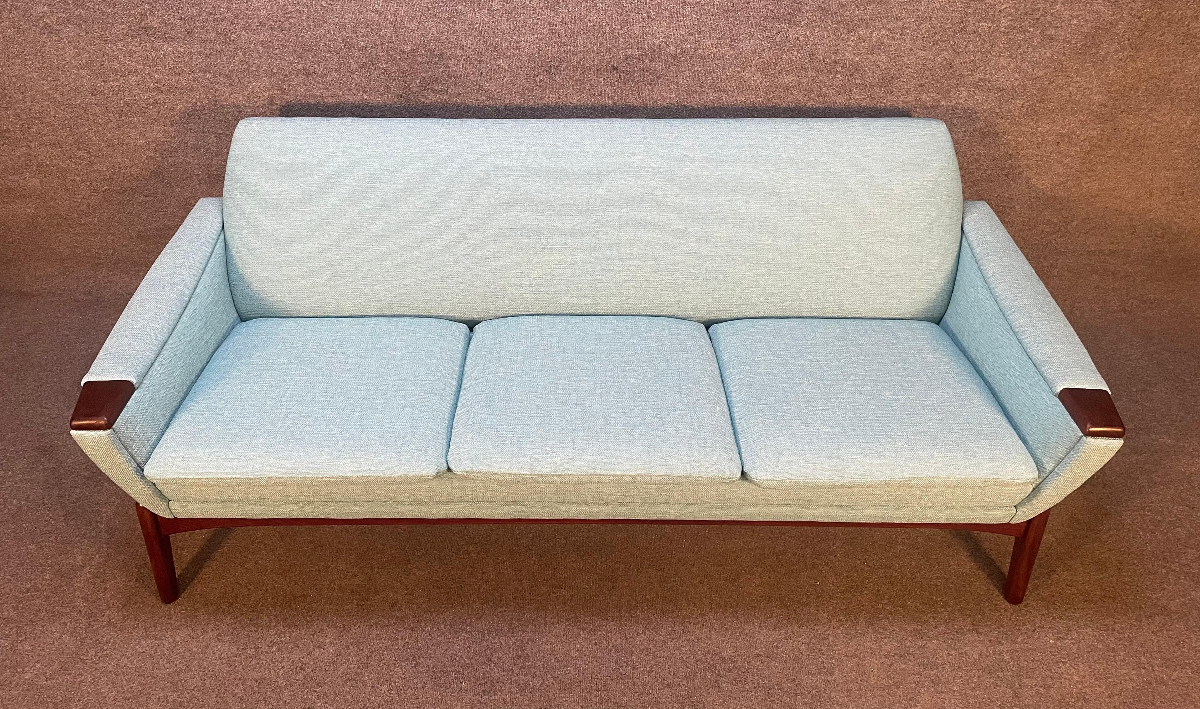 Scandinavian Modern Vintage Danish Mid-Century Modern Sofa with Teak Paws