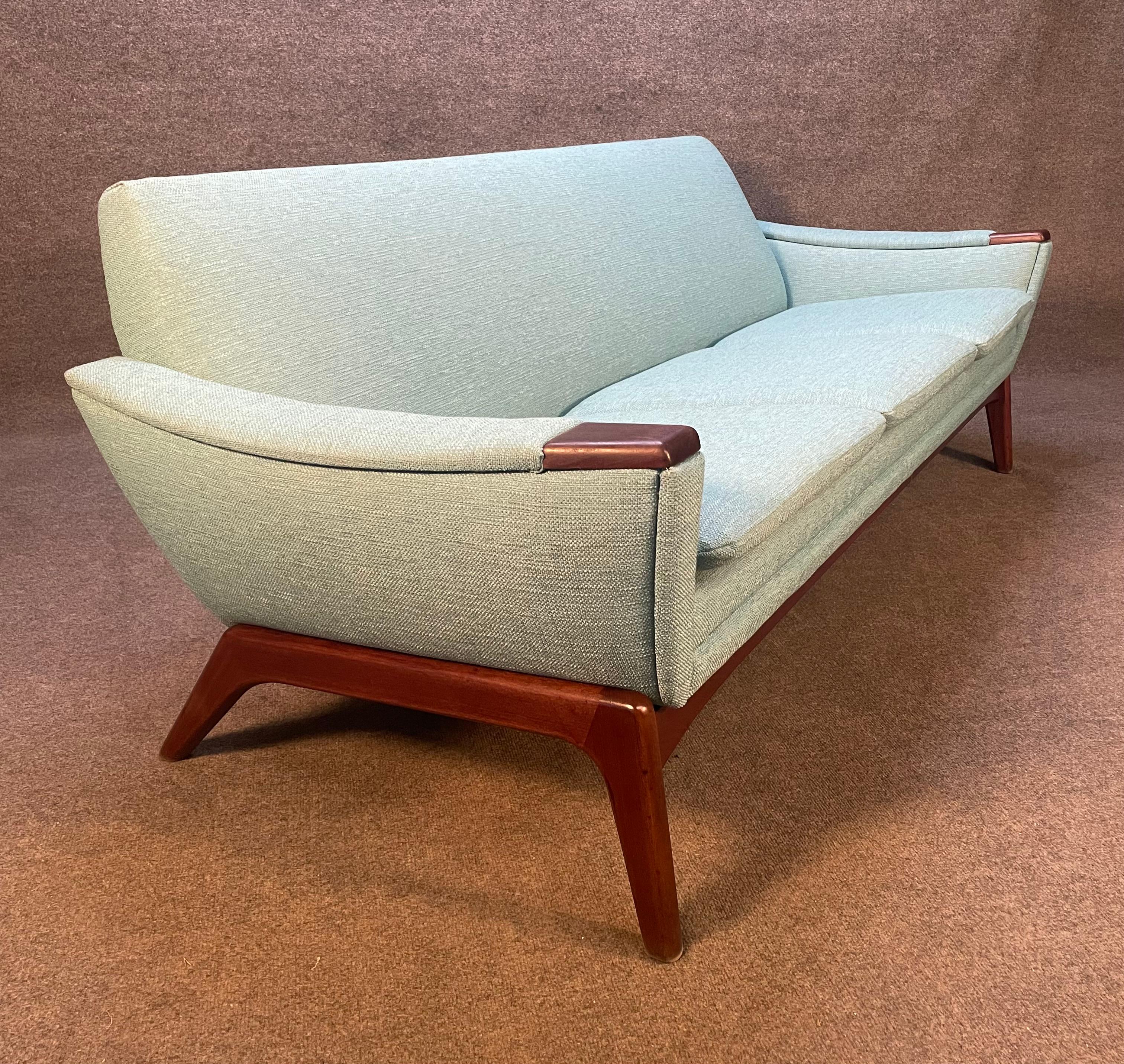Vintage Danish Mid-Century Modern Sofa with Teak Paws 1