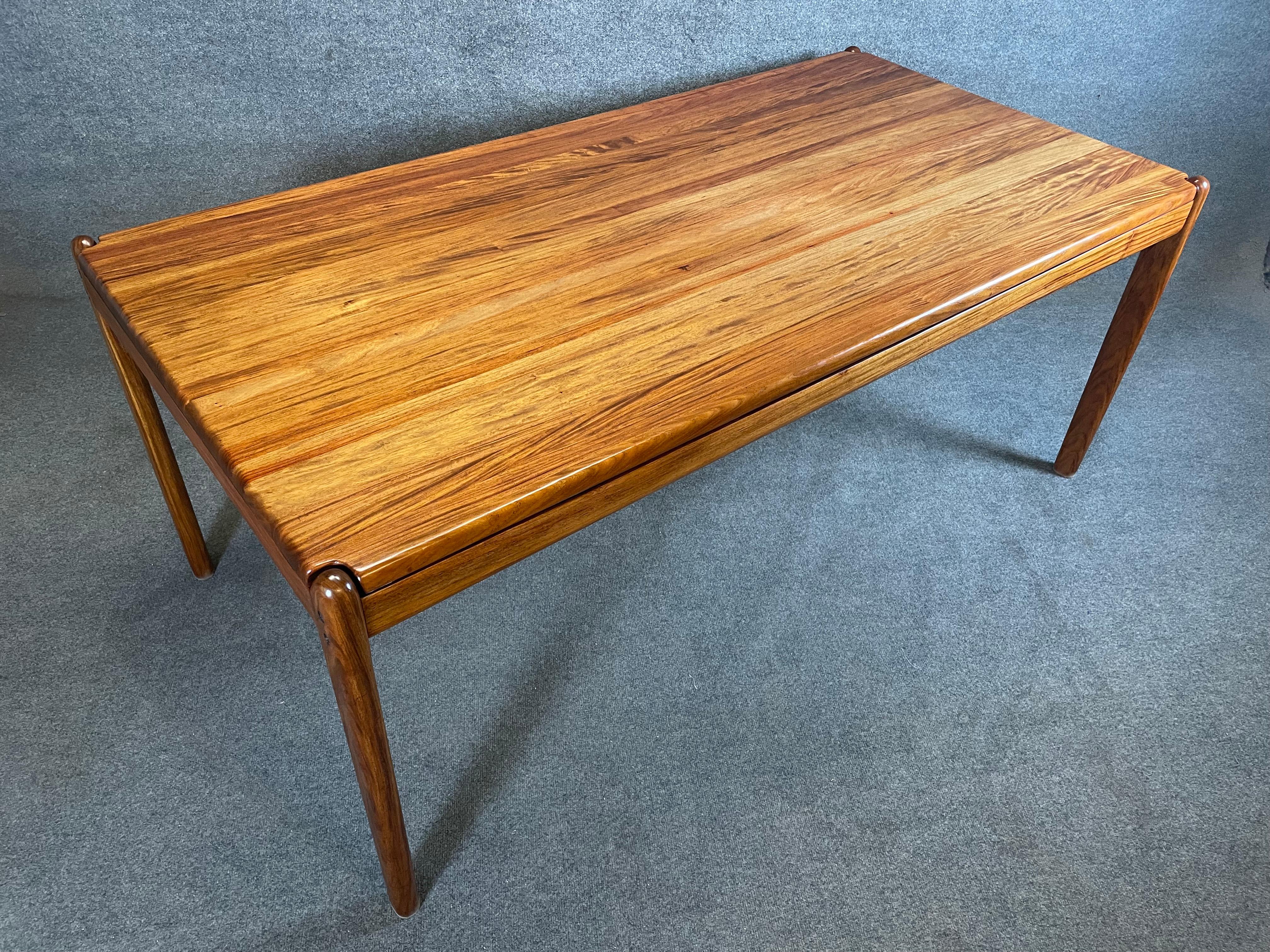 Scandinavian Modern Vintage Danish Mid Century Modern Solid Mahogany Dining Table For Sale