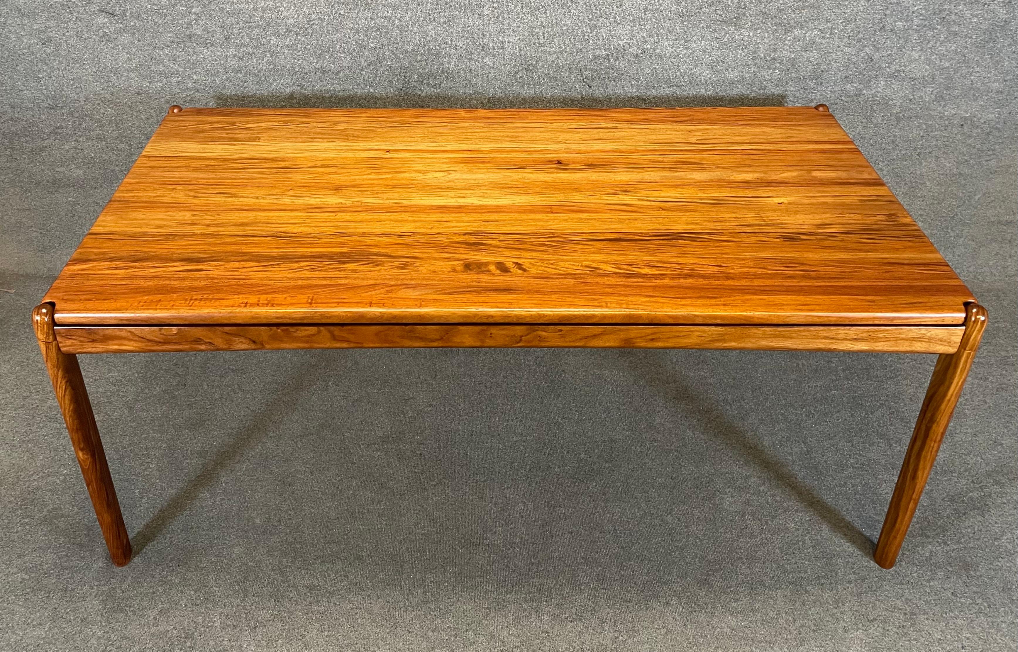 Woodwork Vintage Danish Mid Century Modern Solid Mahogany Dining Table For Sale