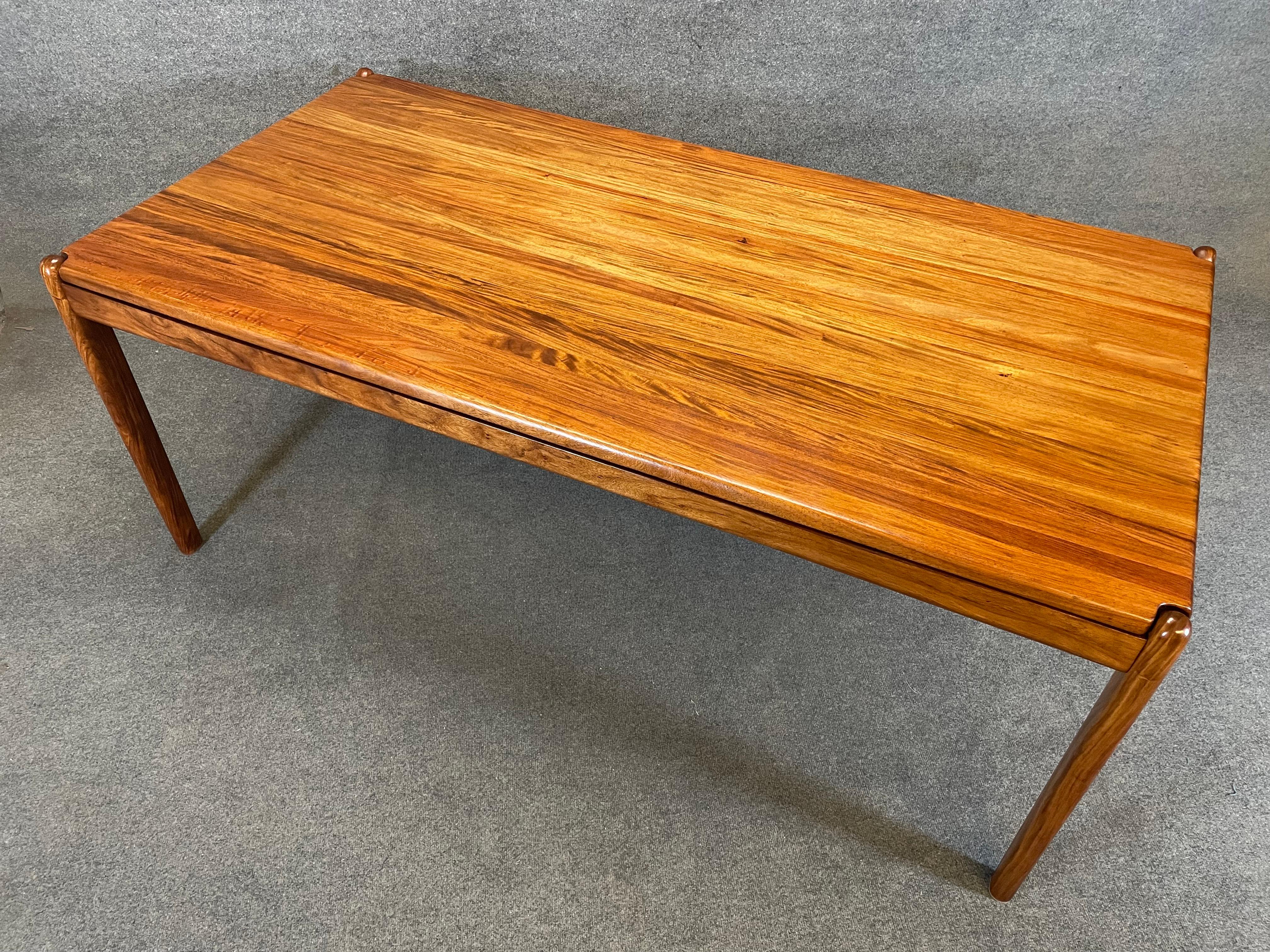 Late 20th Century Vintage Danish Mid Century Modern Solid Mahogany Dining Table For Sale