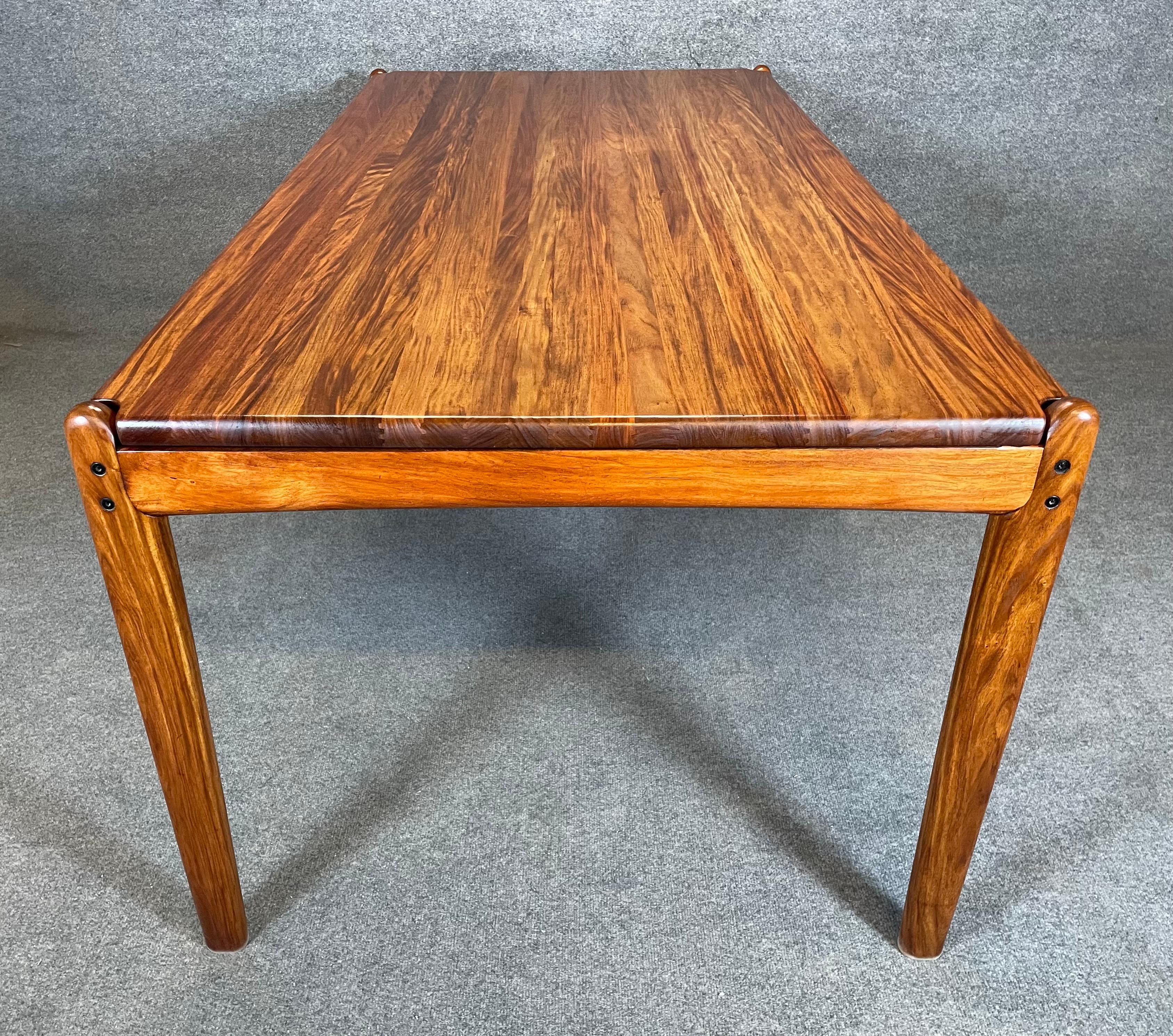 Vintage Danish Mid Century Modern Solid Mahogany Dining Table For Sale 1