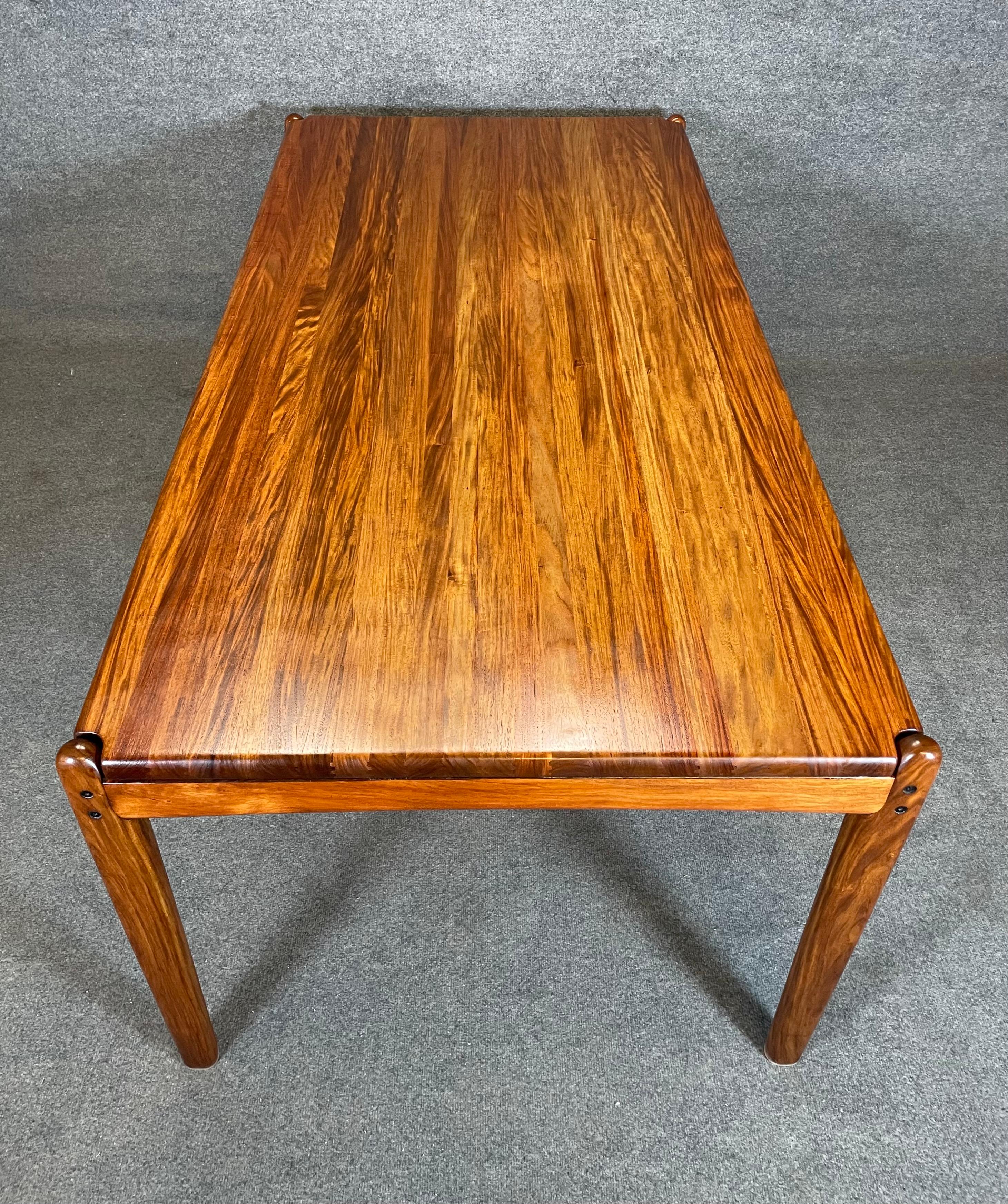 Vintage Danish Mid Century Modern Solid Mahogany Dining Table For Sale 3