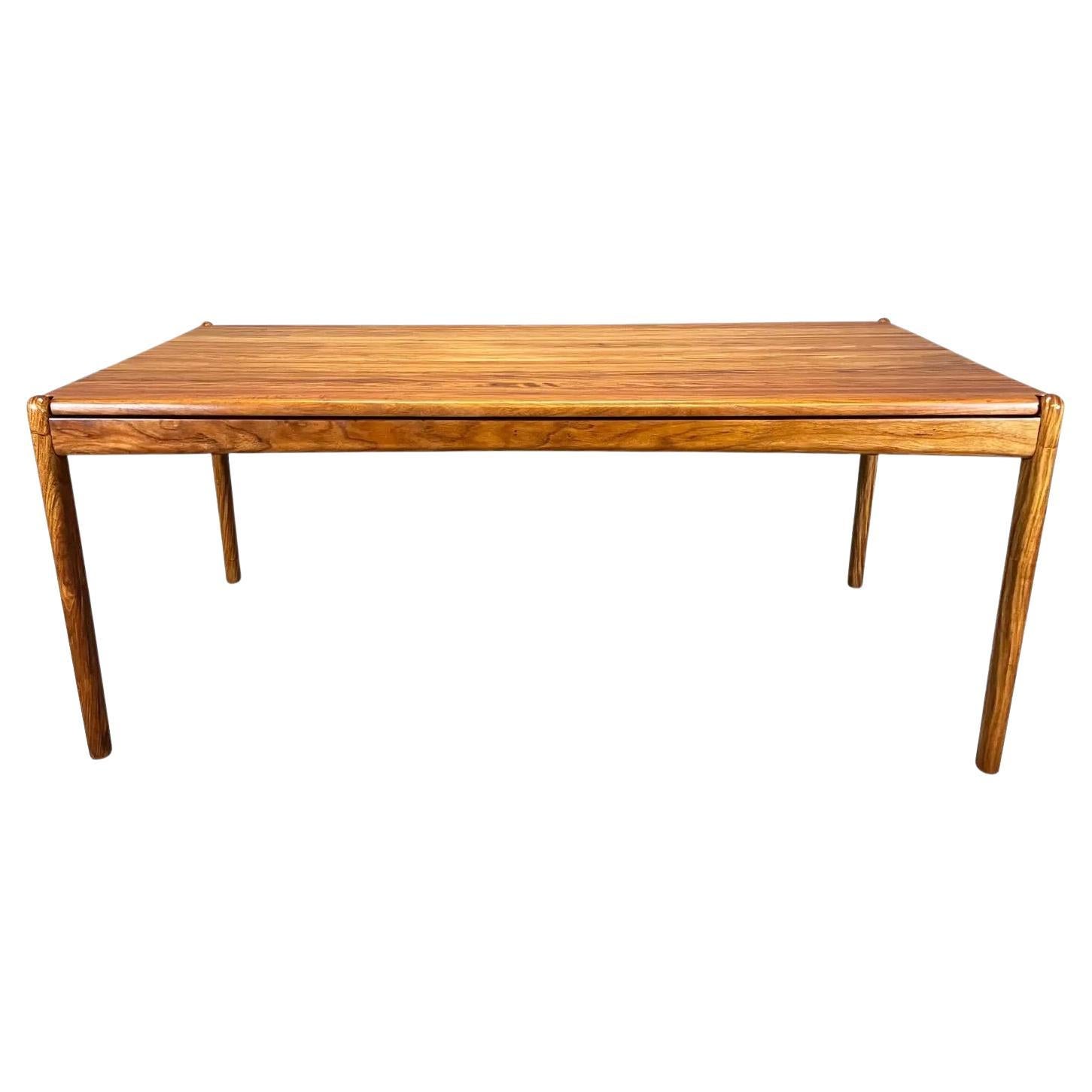 Vintage Danish Mid Century Modern Solid Mahogany Dining Table For Sale