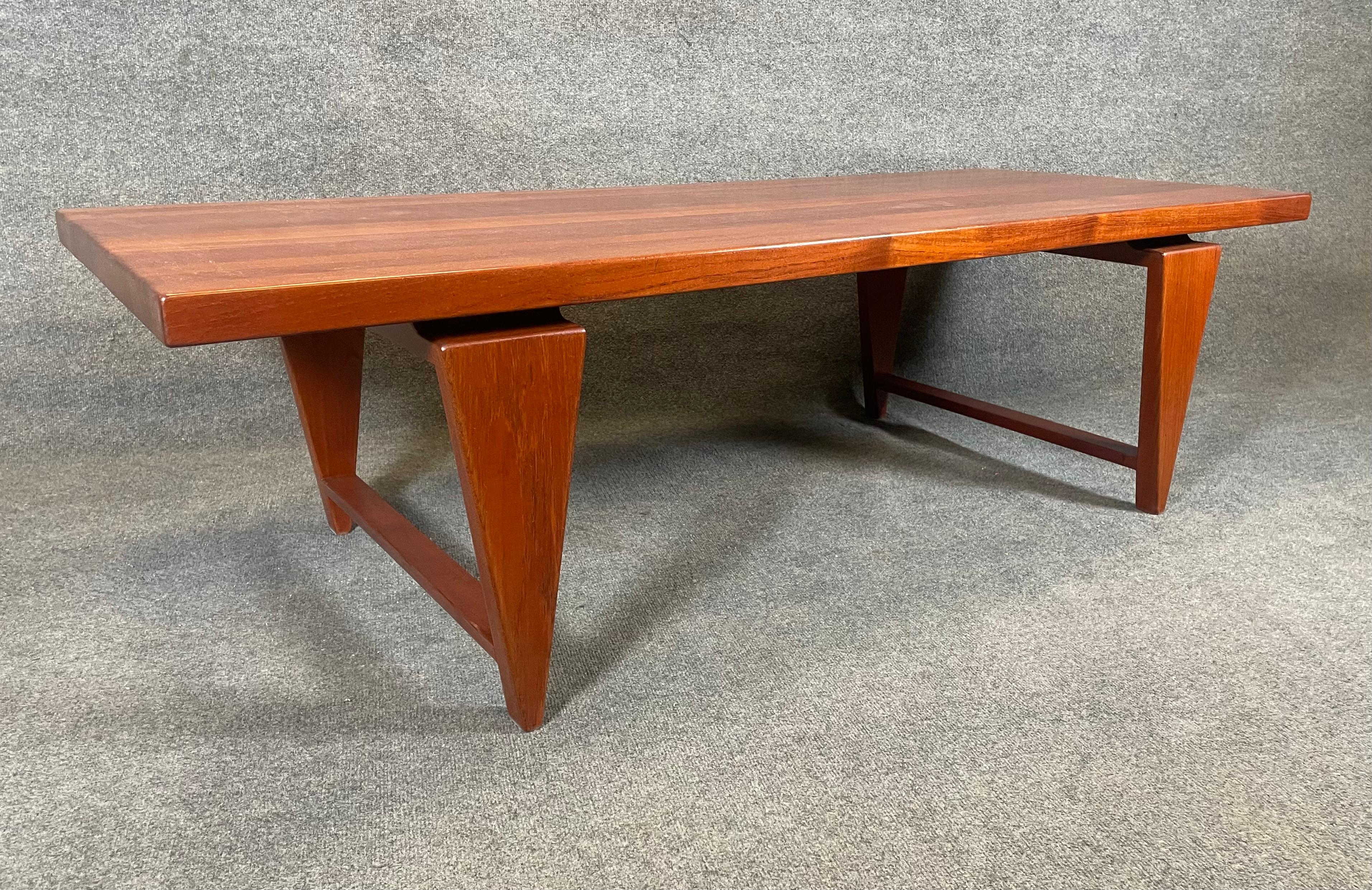 Vintage Danish Mid Century Modern Solid Teak Coffee Table Ml-115 by Illum Wikkel 3